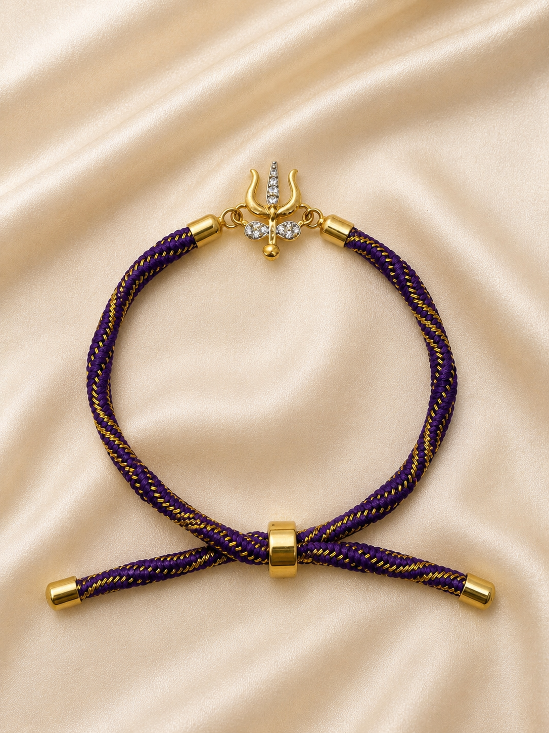925 Sterling Silver Trishool Adjustable Rakhi