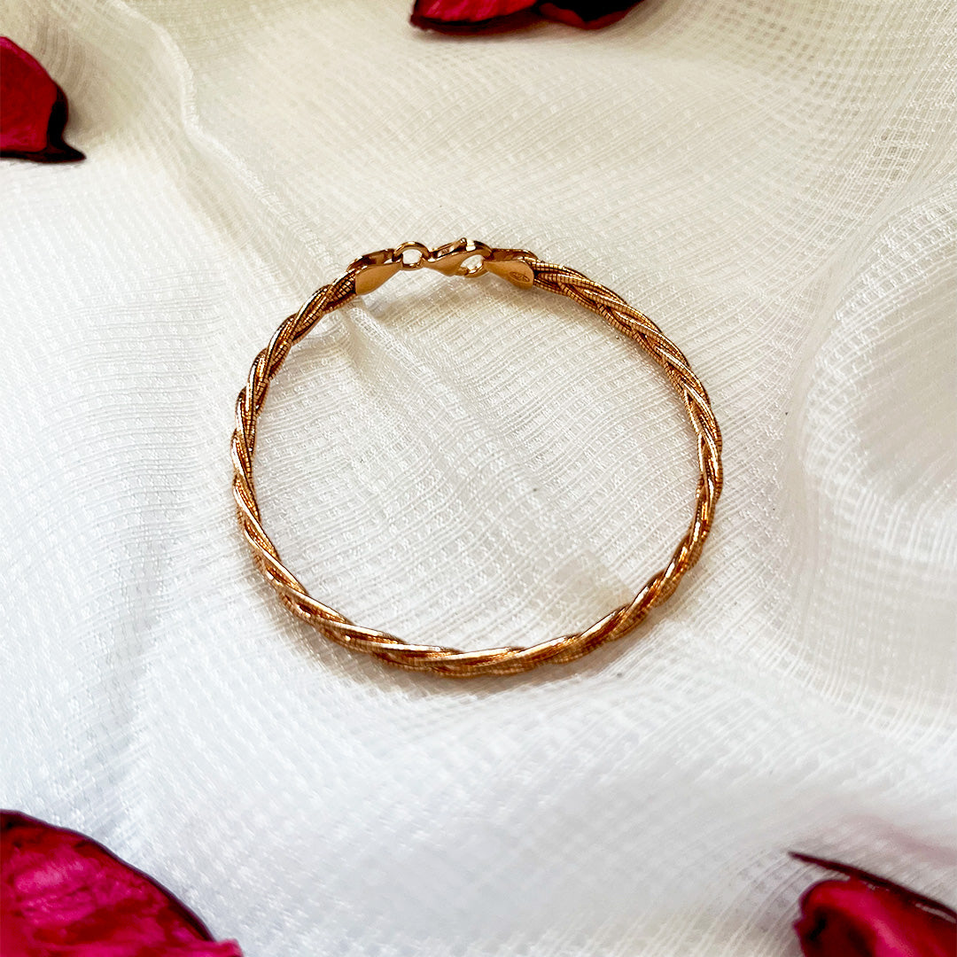 Multi Strand 925 Sterling Silver Italian Weave Bracelet | Rose Gold