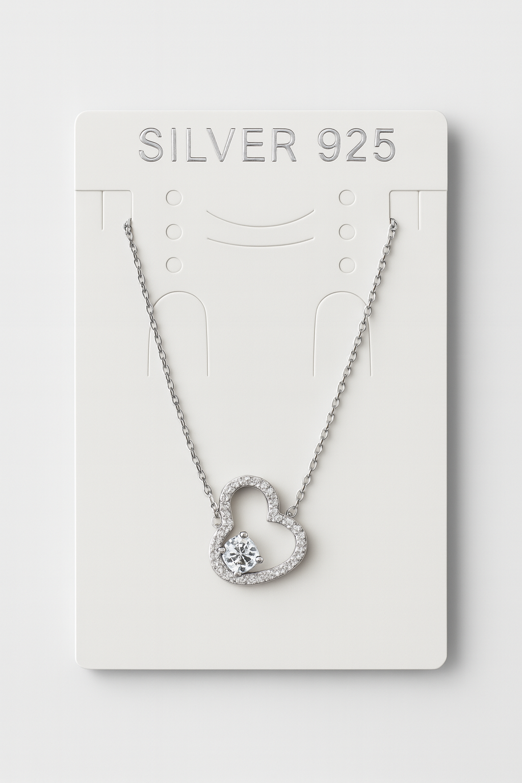 925 Sterling Silver Twinkle Heart Pendant Neckpiece