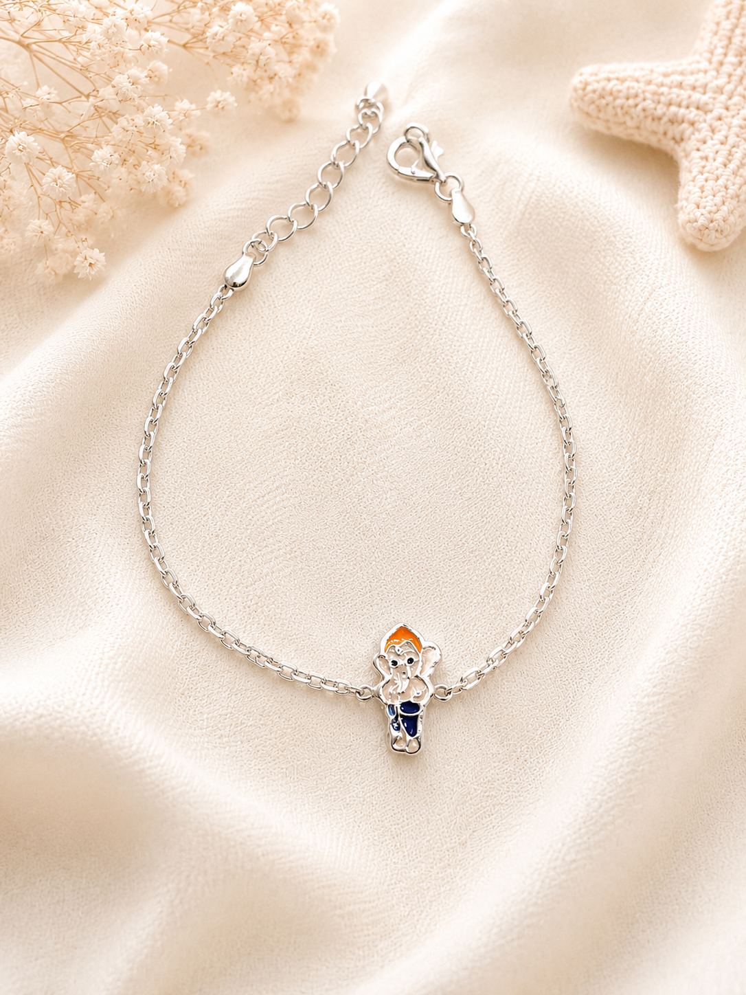 925 Sterling Silver Ganesha Cartoon Bracelet | | kid’s Bracelet | kid’s Rakhi