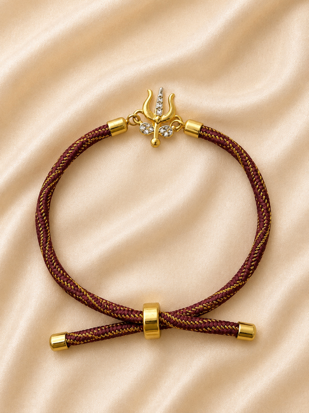 925 Sterling Silver Trishool Adjustable Rakhi