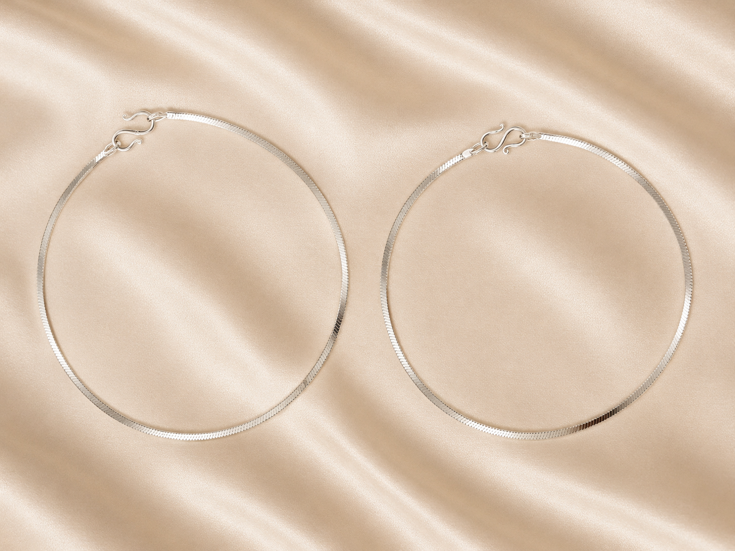 925 Sterling Silver Sleek Anklets | Pair