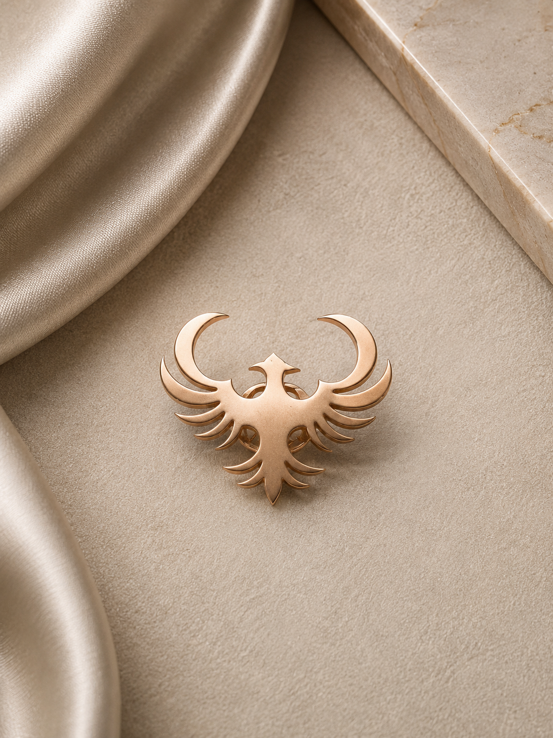 925 Sterling Silver Phoenix Lapel Pin Brooch for Men