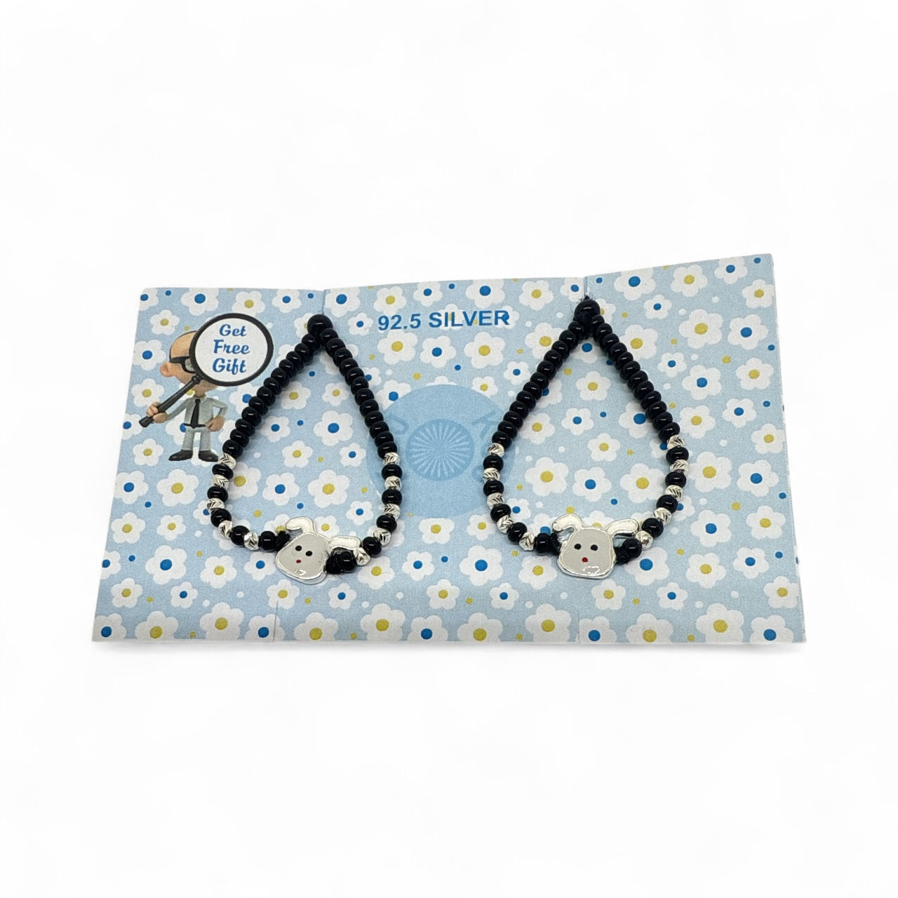 Kids Bunny Cartoon Thread Nazariya | Adjustable Thread Style | Ideal for New Borns | 925 Sterling Silver