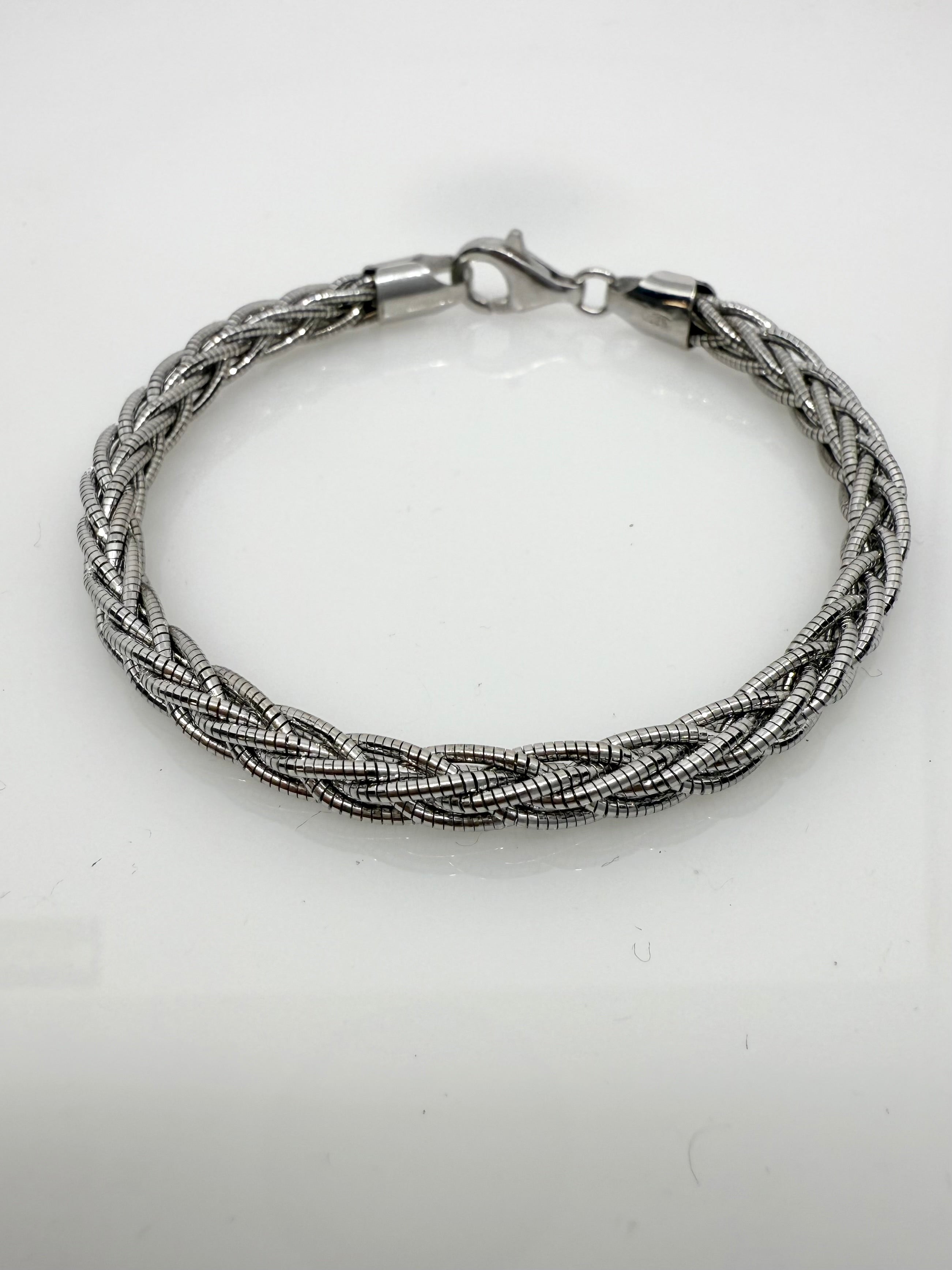 Multi Strand 925 Sterling Silver Italian Weave Bracelet | Silver