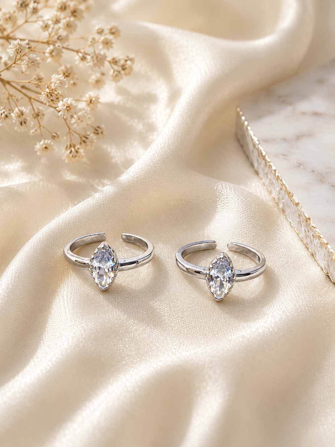925 Sterling Silver Toe rings ( 2 rings) | Free Size