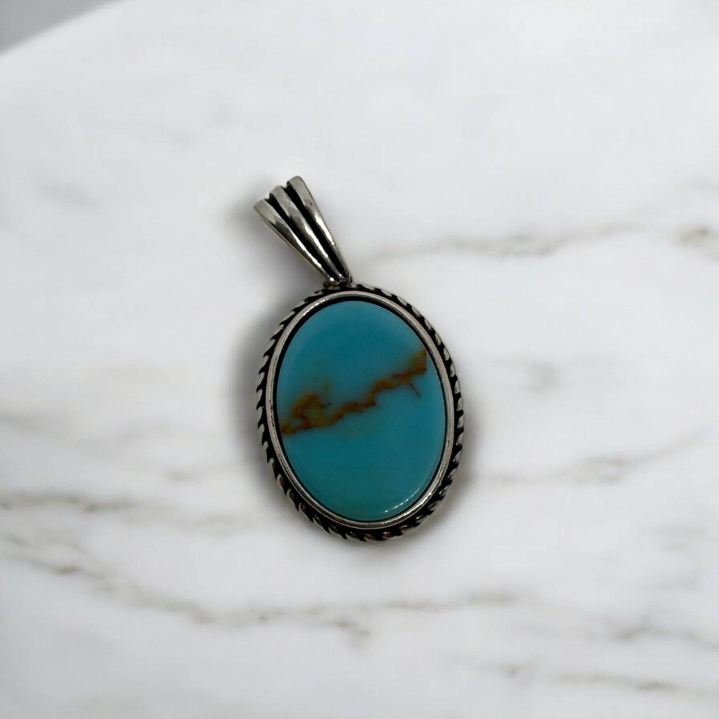 925 Sterling Silver Turquoise Earthline Pendant