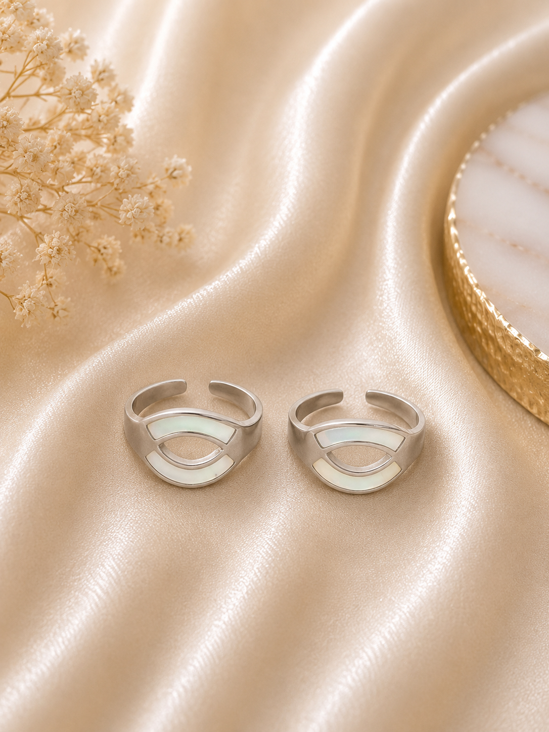 925 Sterling Silver Toe Rings ( 2 rings) | Free Size