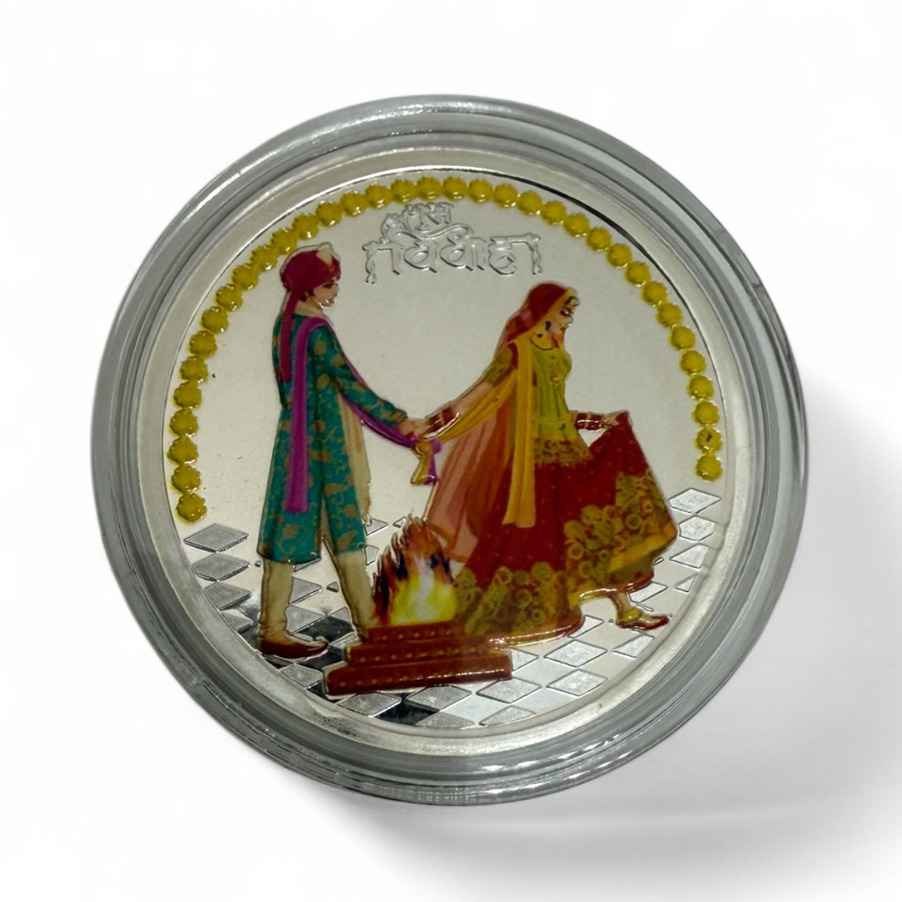 Shubh Vivah 999 Silver Coin Celebration Set (20 grams coin) | Festive Coin Gifting