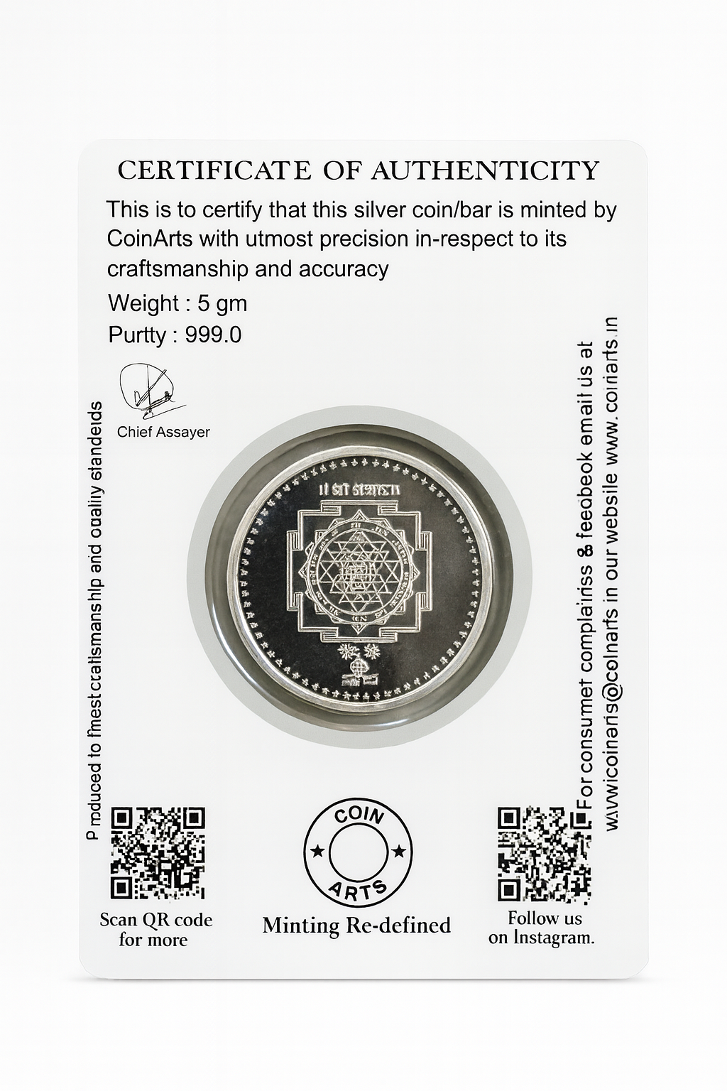 5 GMS LAKSHMI GANESH 999.9 PURE SILVER COIN IN MINTED CARD (5.00 GRAMS) | Festive Coins & Bars