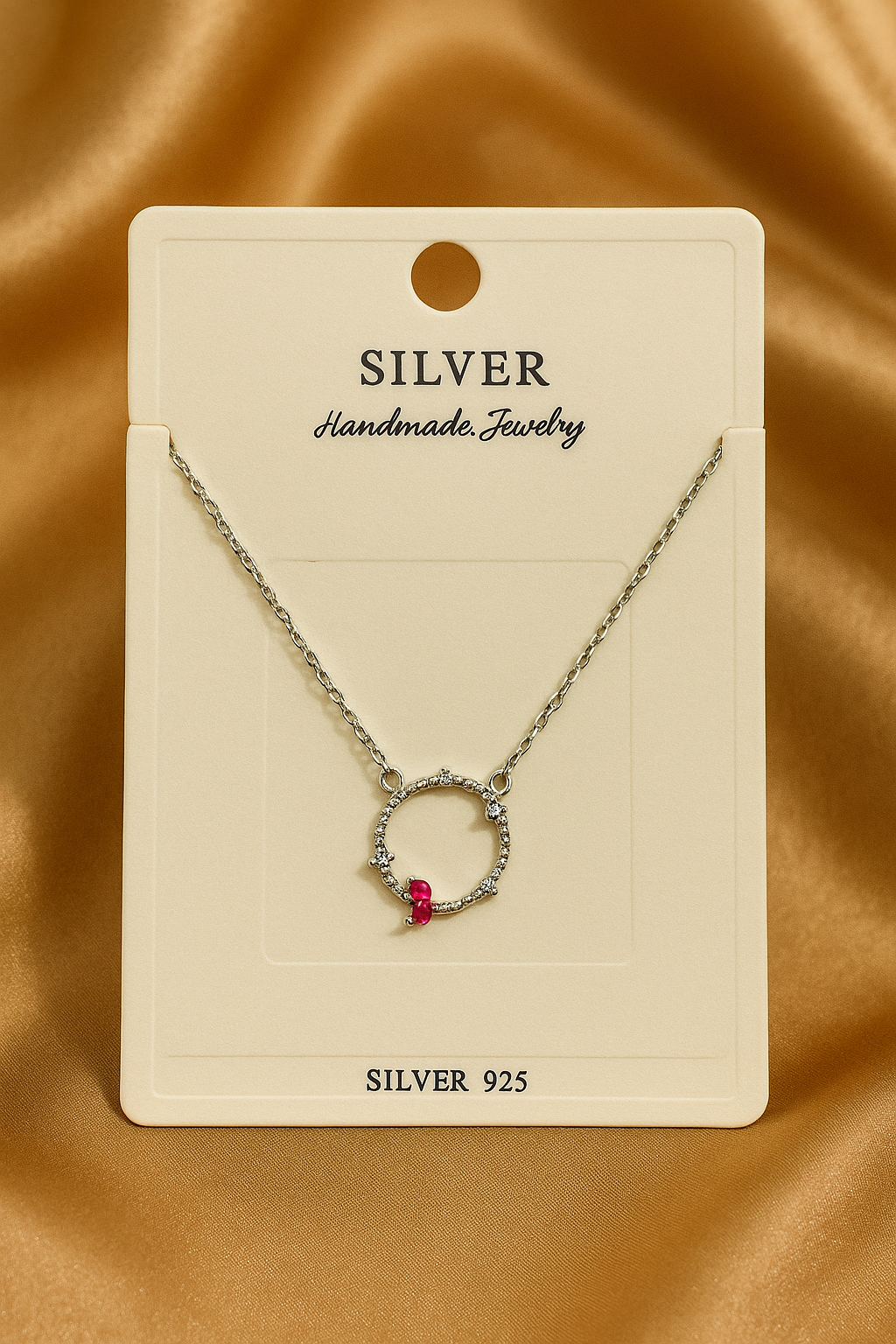 Moonlight kissed Ruby Pendant Neckpiece | 925 Sterling Silver
