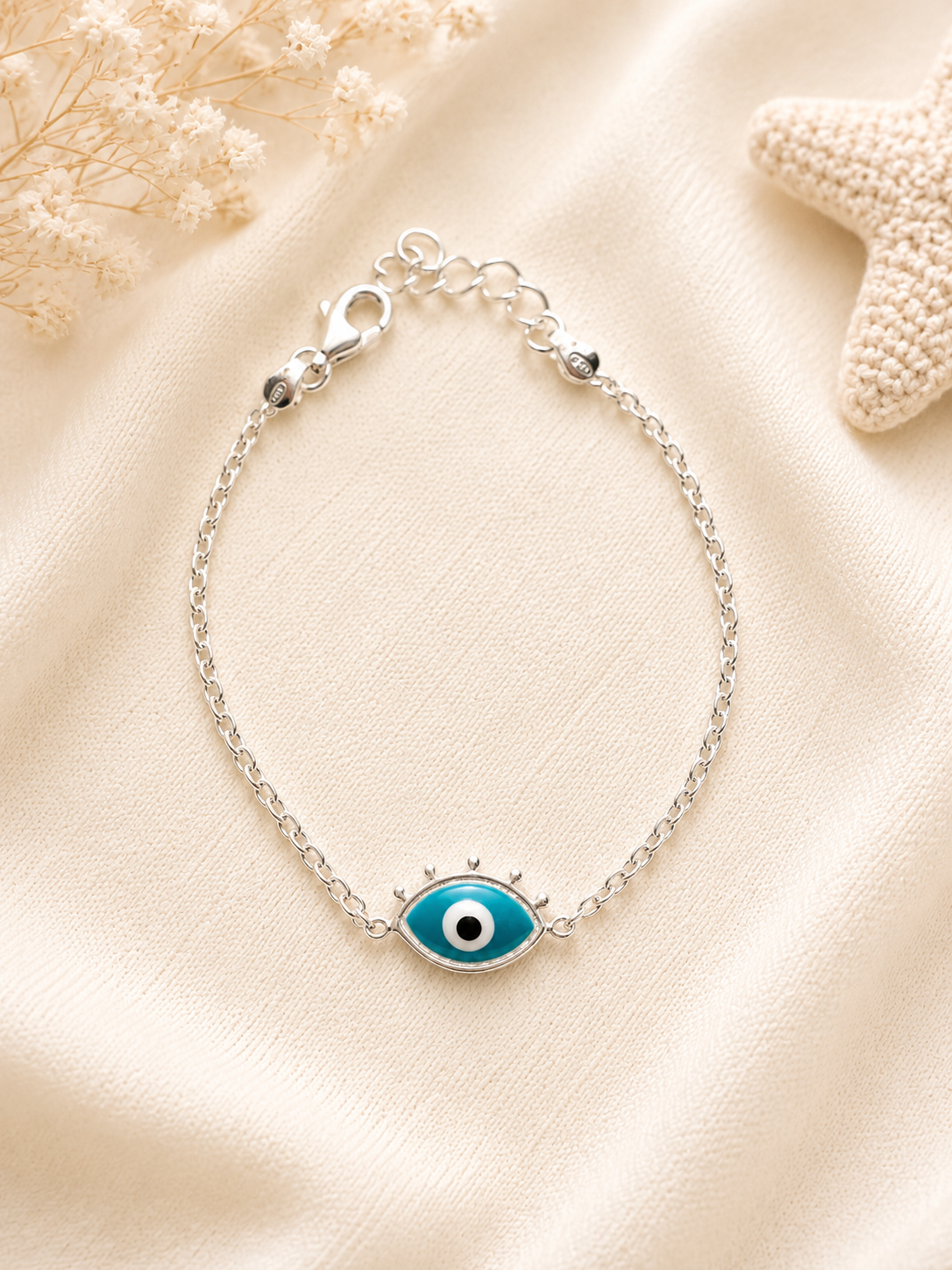 925 STERLING SILVER EVIL EYE CARTOON BRACELET |KID’S BRACELET | KID’S RAKHI