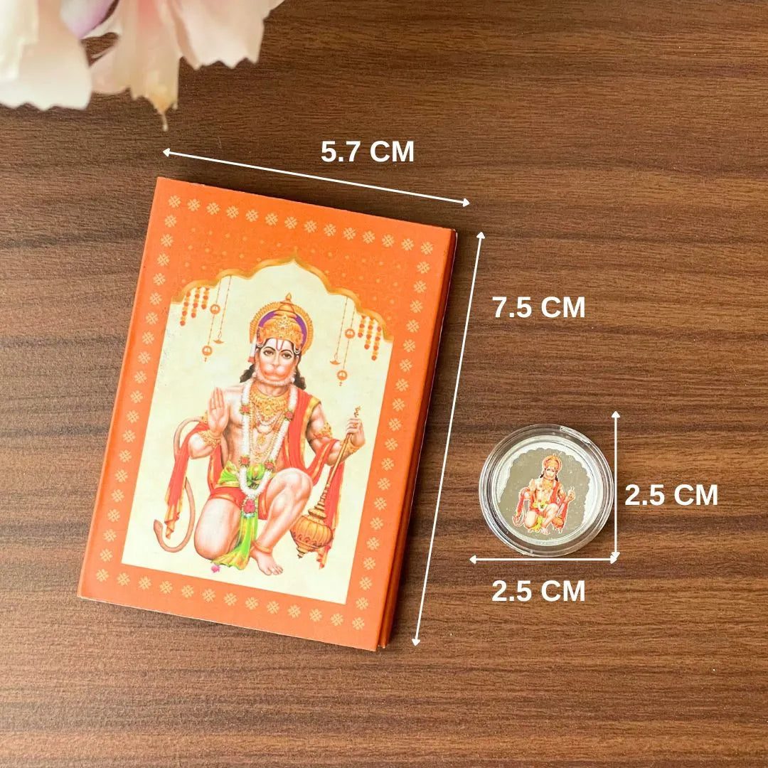 Hanuman Ji 999 Silver Round Shape 1 GM Coin | 999 Purity Silver Coin | Festive Coin Gifting