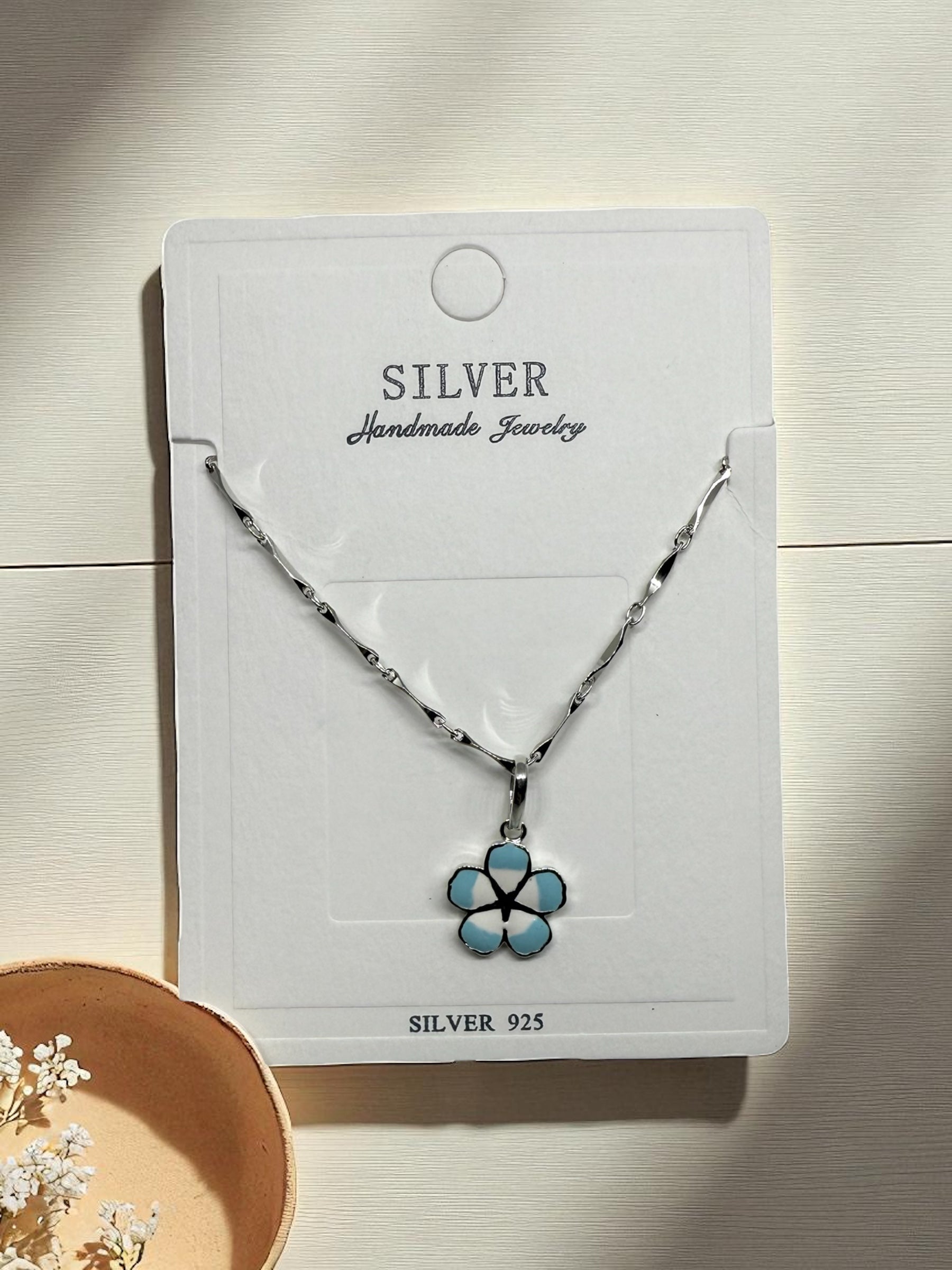 925 Sterling Silver Blush Flutter Pendant Neckpiece | For Women & Kids