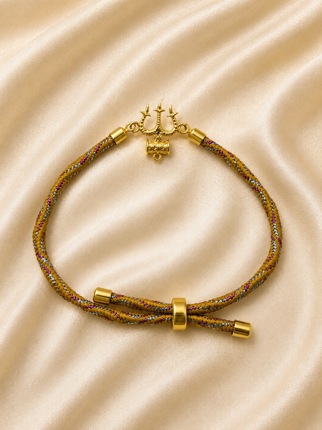 925 Sterling Silver Trishool Adjustable Rakhi