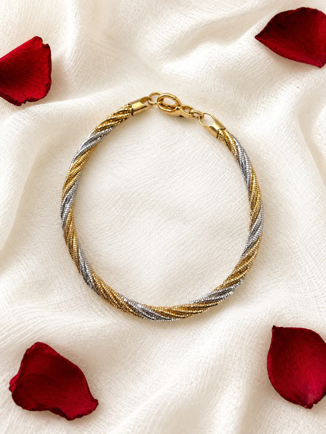Multi Strand 925 Sterling Silver Italian Weave Bracelet | Gold & Silver