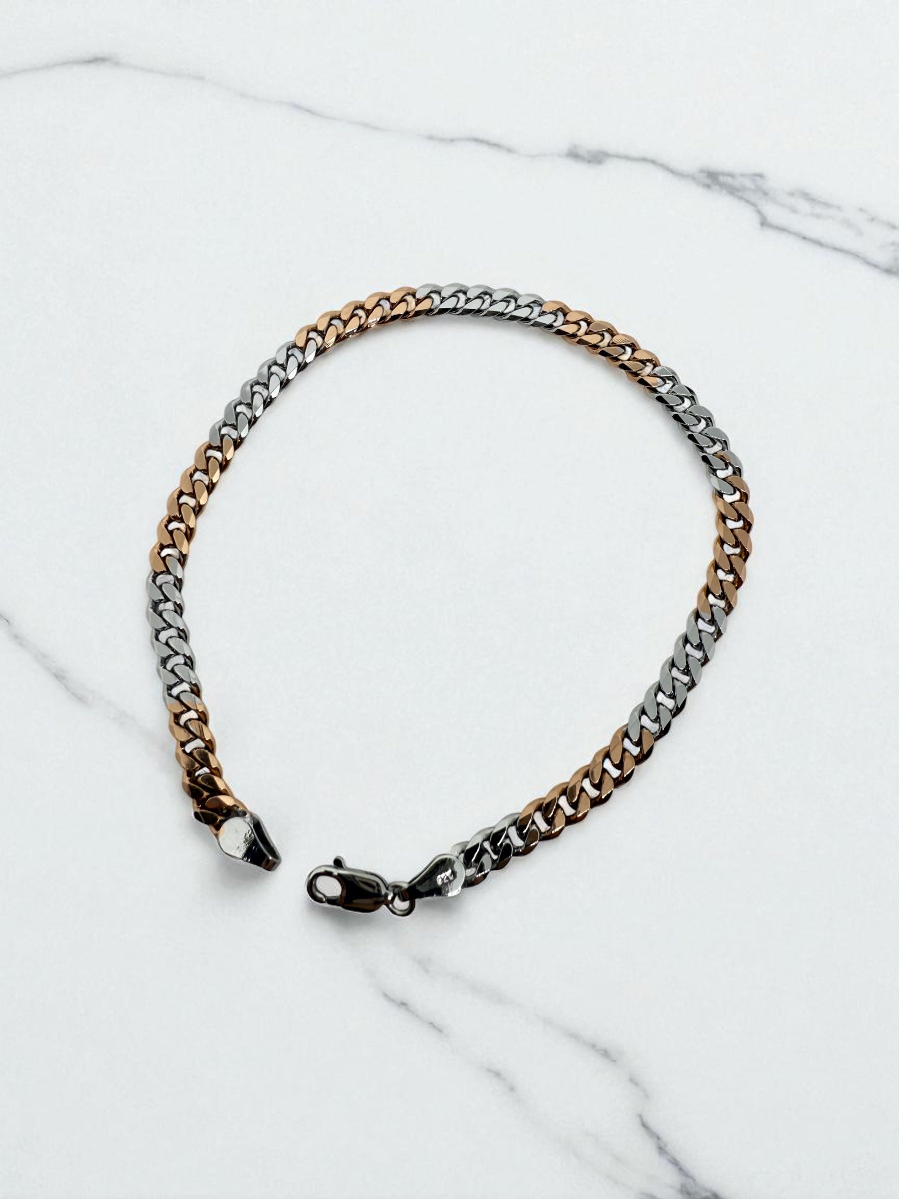 925 Sterling Silver Dual Tone Men’s Bracelet