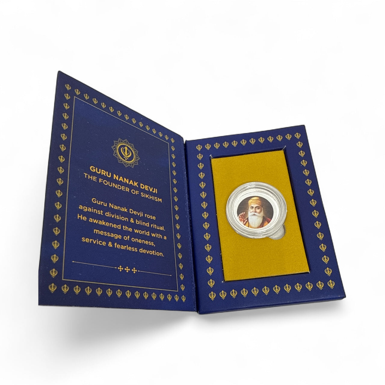 Guru Nanak Dev Ji 999 Silver Round Shape 1 GM Sikh Coin | 999 Purity Silver Coin | Festive Coin Gifting