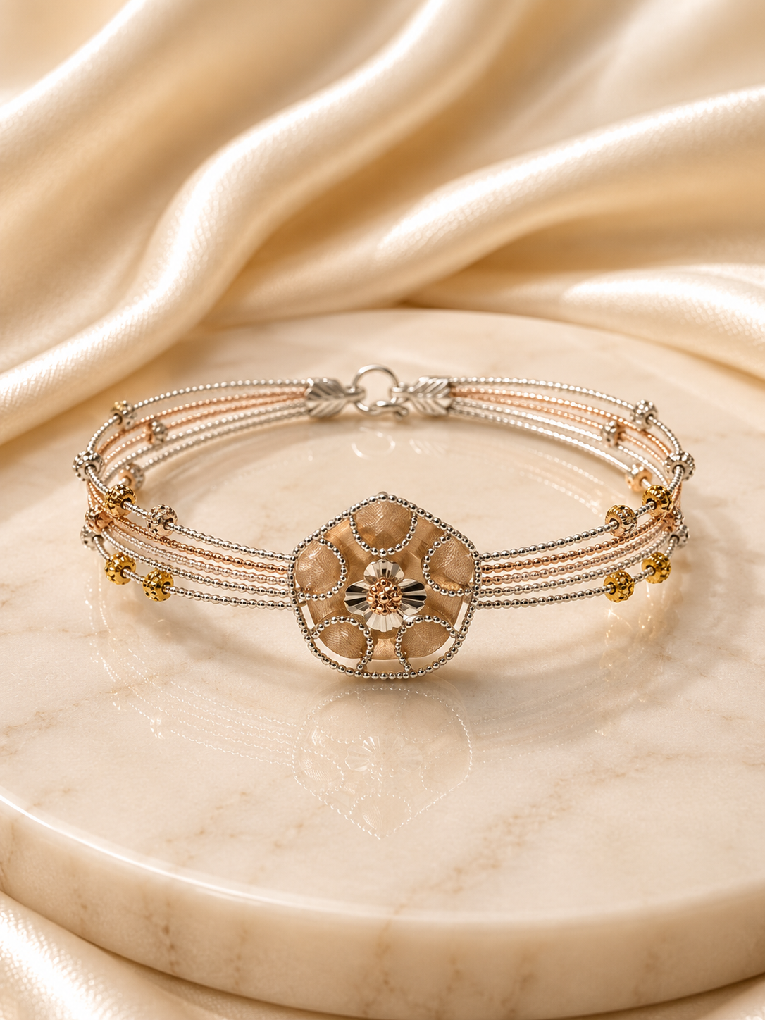925 Sterling Silver Petal Bracelet