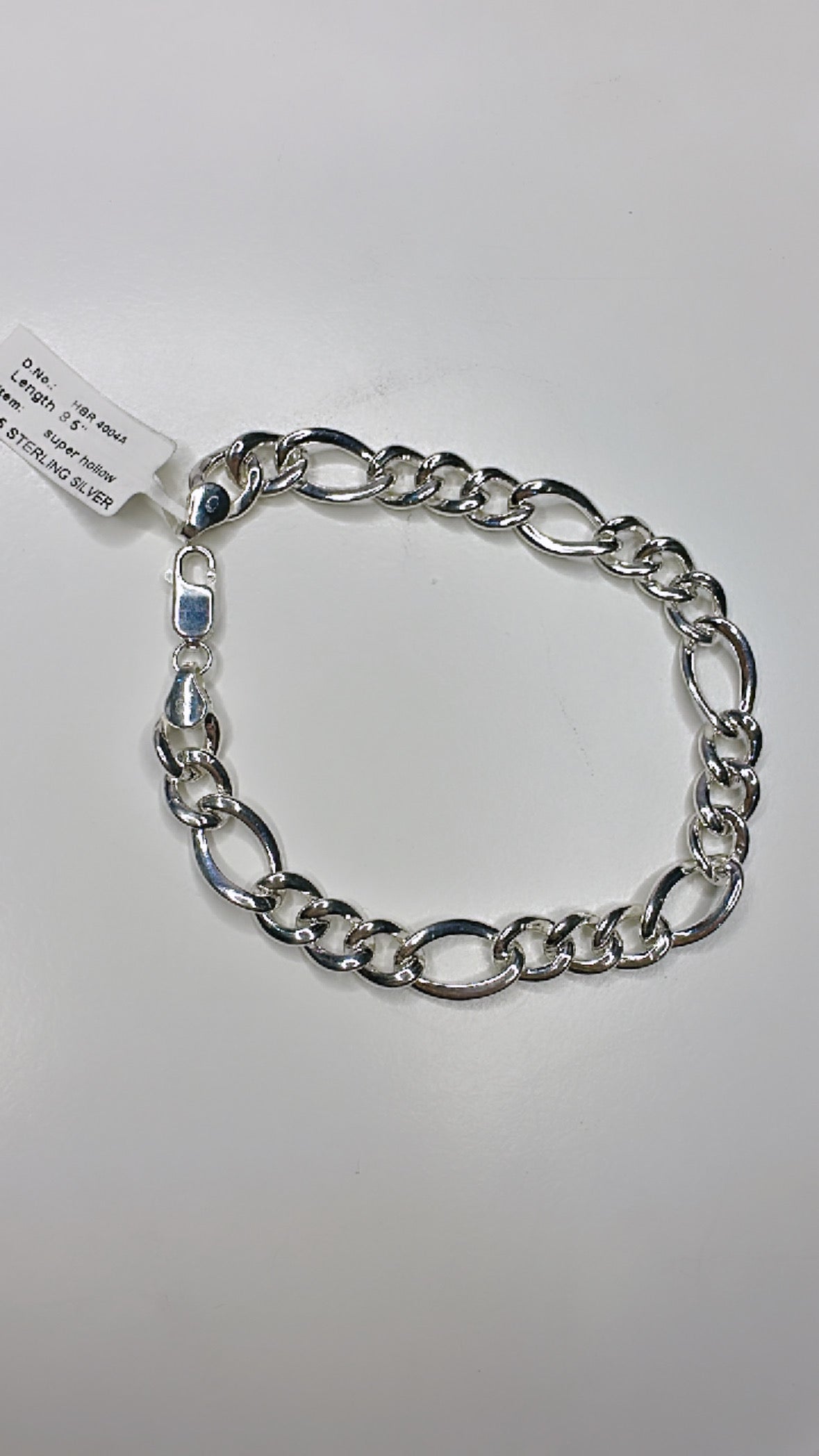 925 Sterling Modern Silver Charm Men’s Bracelet