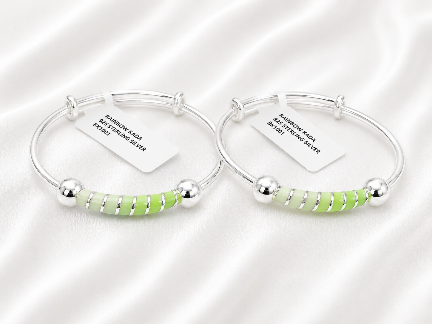 925 Sterling Silver Adjustable Rainbow Bangles | For kids | Ideal for 0-3 years