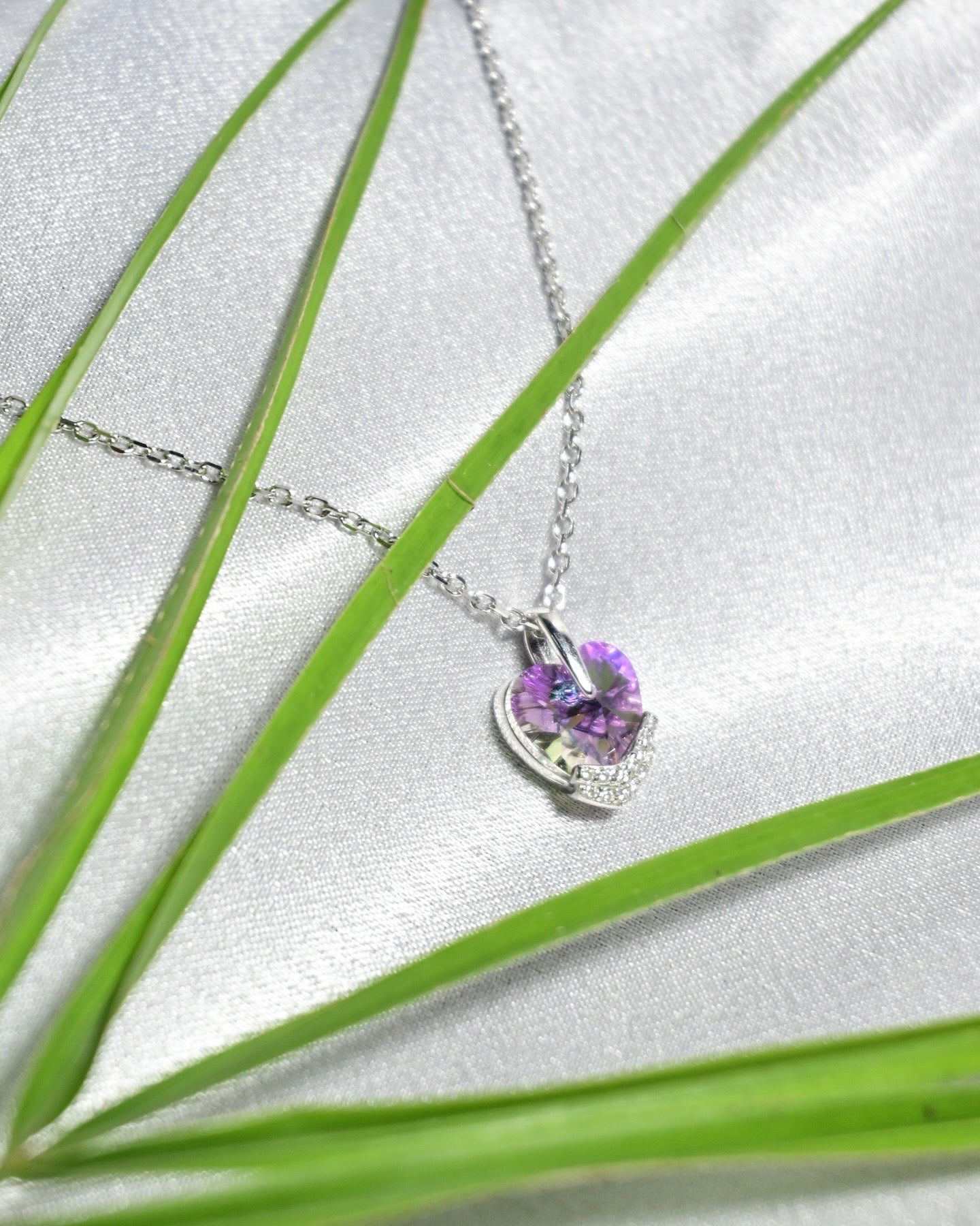 925 Sterling Silver Amethyst Pendant Neckpiece