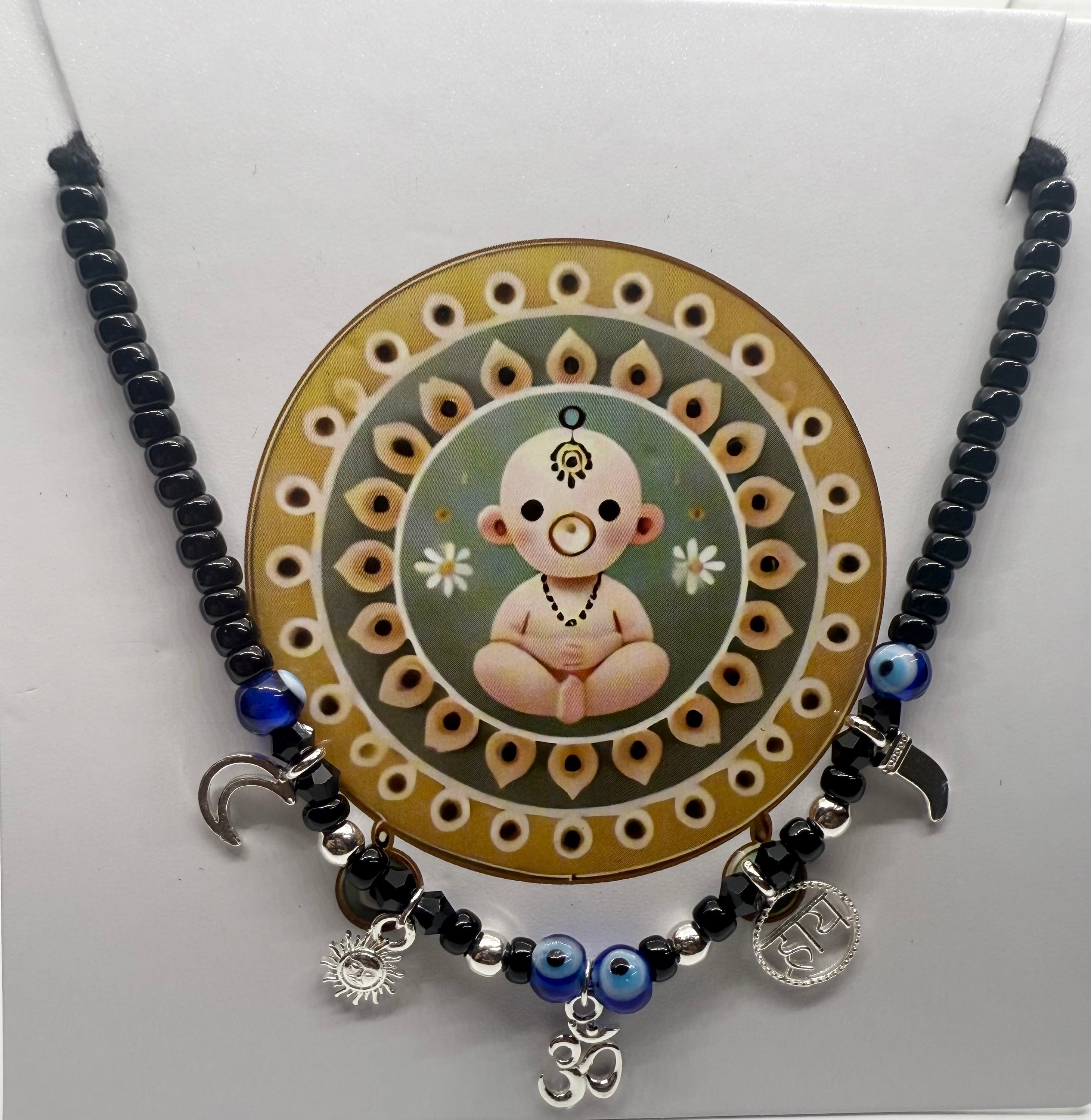 Little Guardian – 925 Silver Cotton Thread Charm Nazariya Chain | For kids | Kid’s Chain