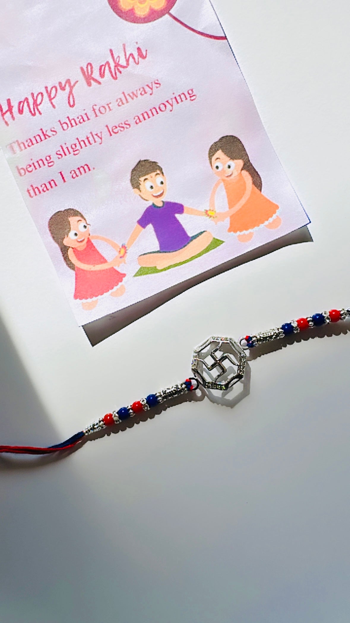 925 Sterling Silver Rakhi | Swastik