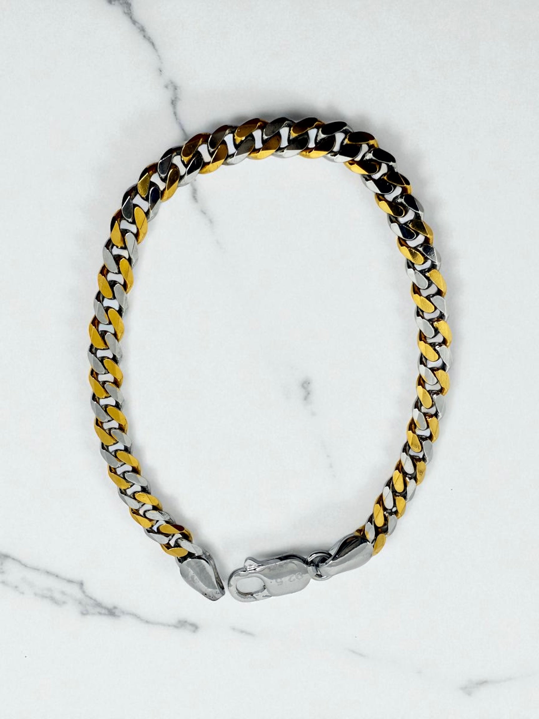 925 Sterling Silver Dual Tone Men’s Bracelet