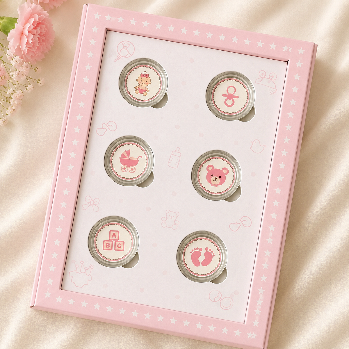 999 Pure Silver Tiny Blessings Baby Girl Coin Folder Box (6 x 1g Coins)