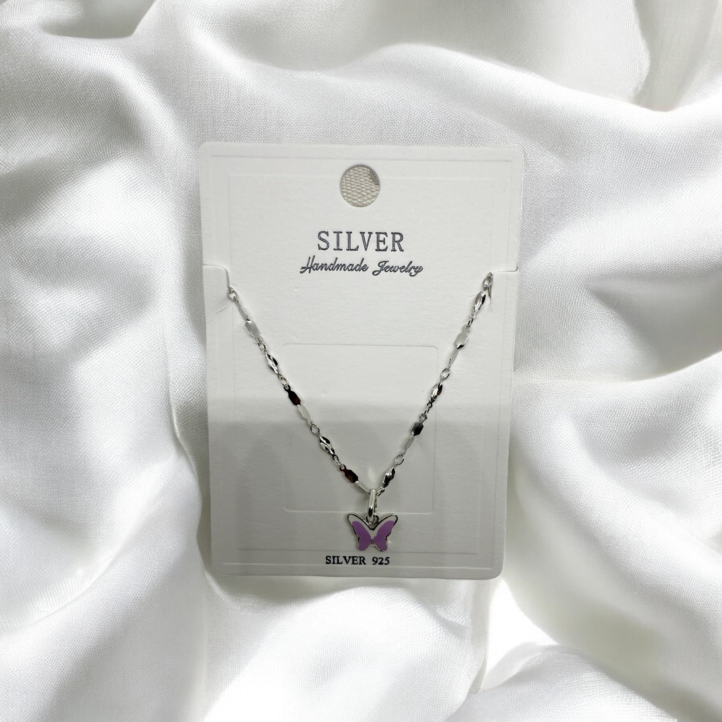 925 Sterling Silver Lilac Wings Pendant Neckpiece | For Women & Kids