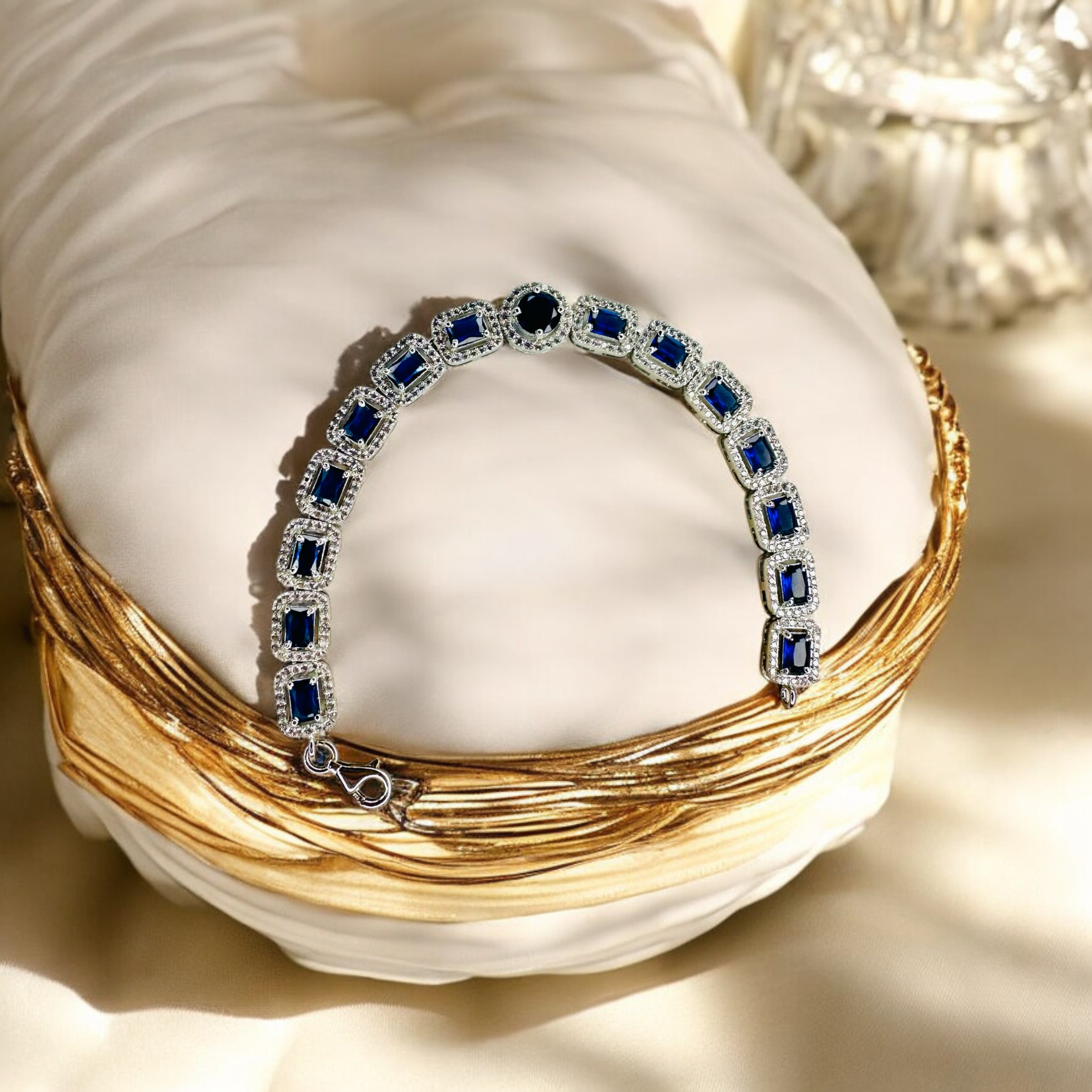 Sapphire Luxe Cuff Bracelet | 925 Sterling Silver