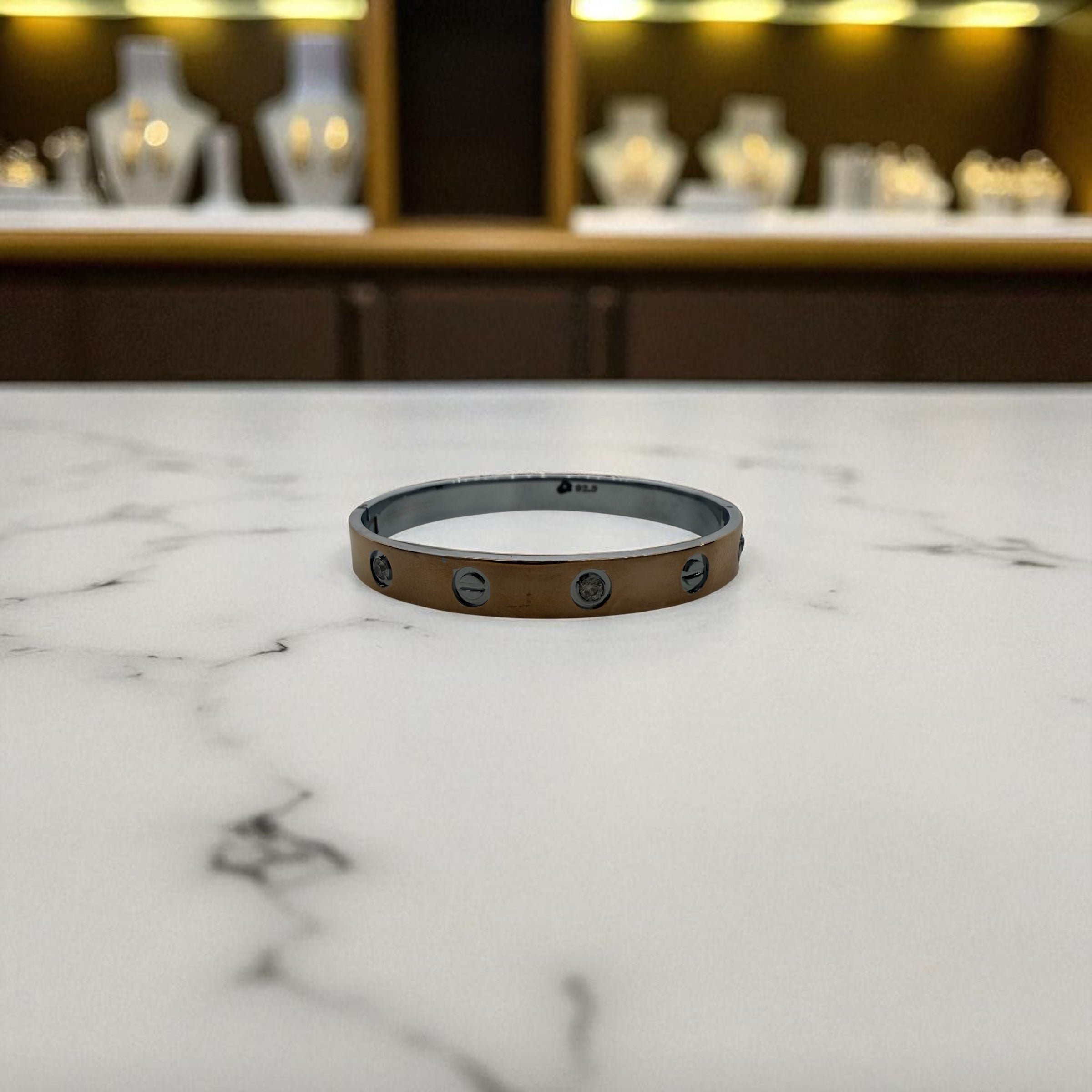 925 Sterling Silver Openable Kada Bangle | Rose Gold Polish | Unisex Bangle | Men’s Kada