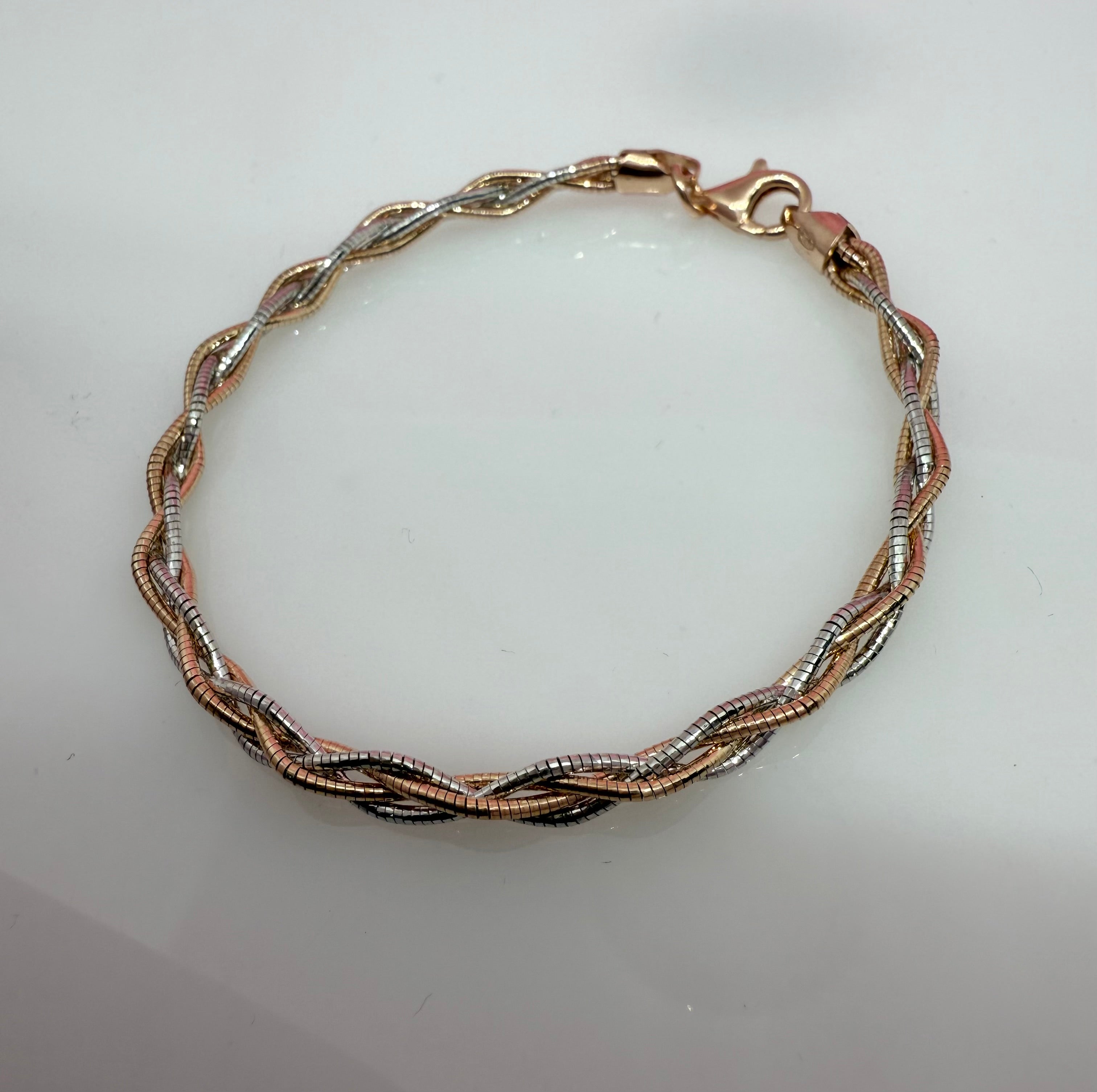 Multi Strand 925 Sterling Silver Italian Weave Bracelet | Twisted Bracelet