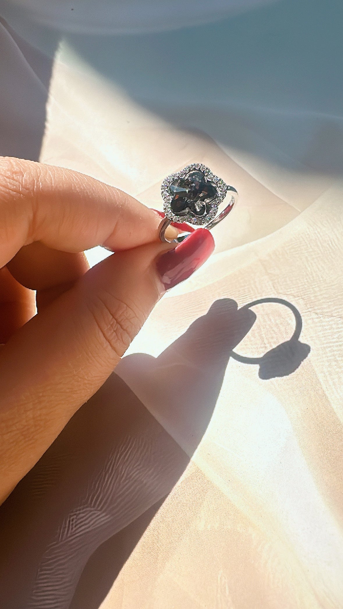 925 Sterling Silver Mist Flower Women Ring