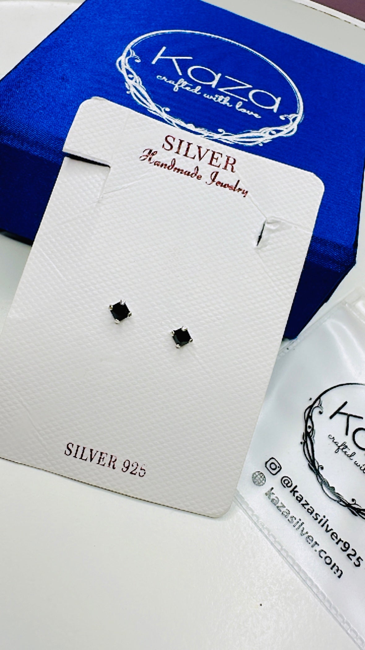 925 Sterling Silver Noir Dots Studs