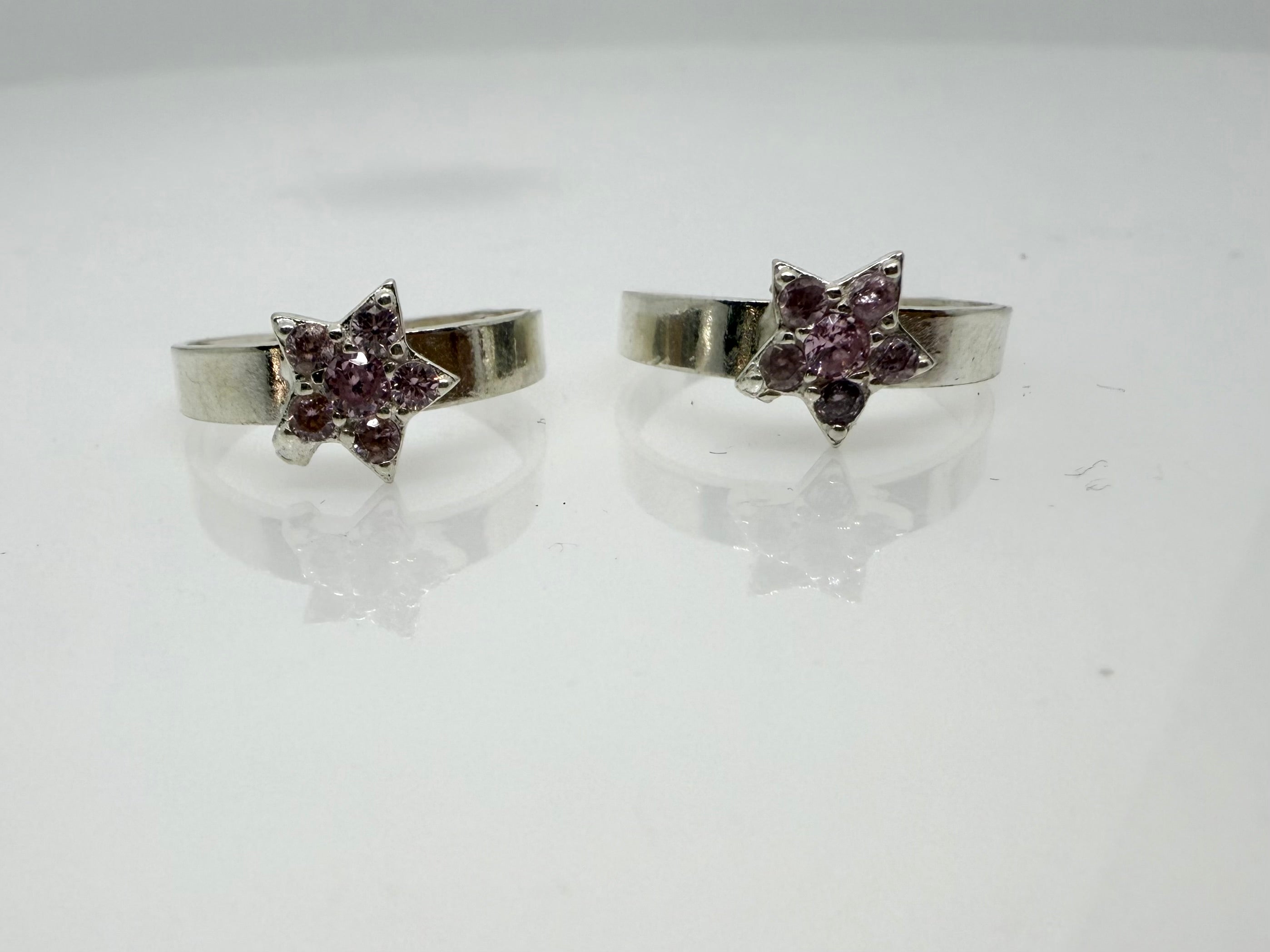 925 Silver Toe Rings (2 Rings) Star  | Free Size