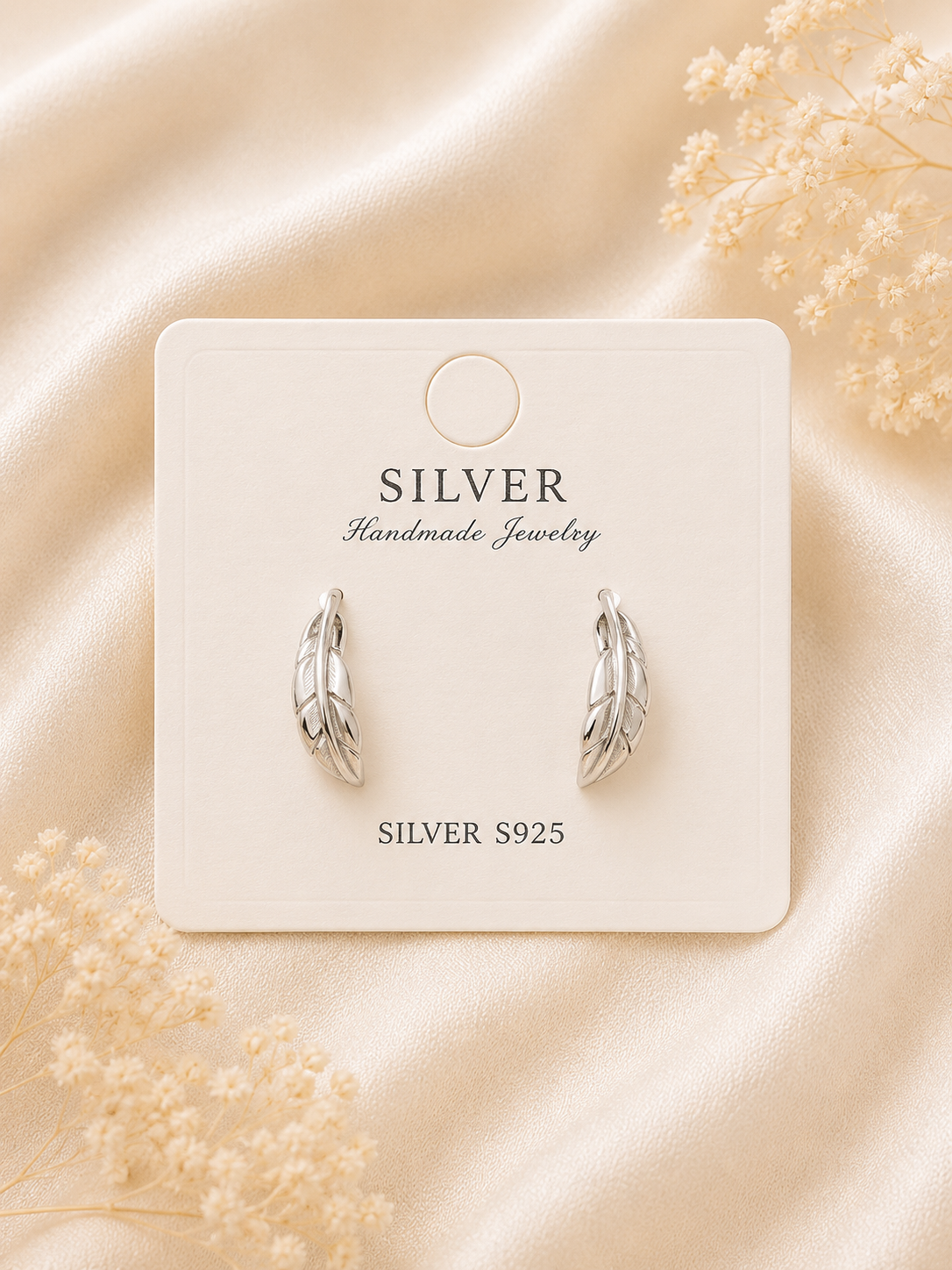 925 Sterling Silver Leaflet Glow Earrings