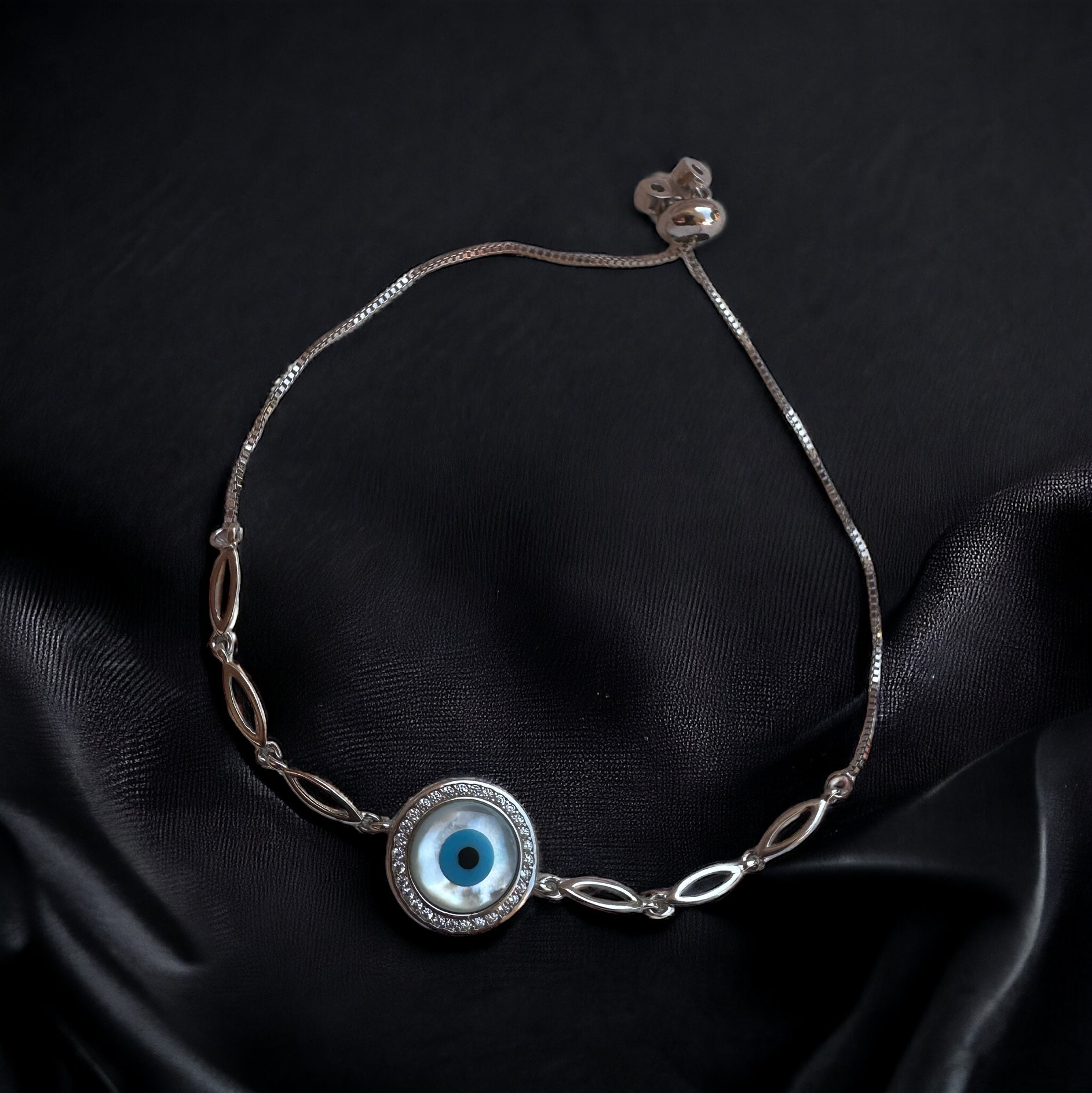 Evil Eye 925 Sterling Silver Bracelet | Adjustable Style | Nazar is Real 🧿