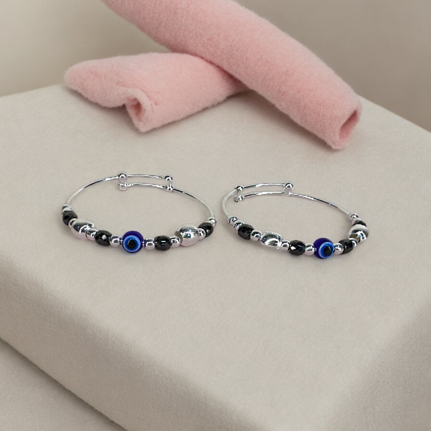 925 Sterling Silver Evil Eye Bangles | For Kids |  Ideal for 0-2 years old