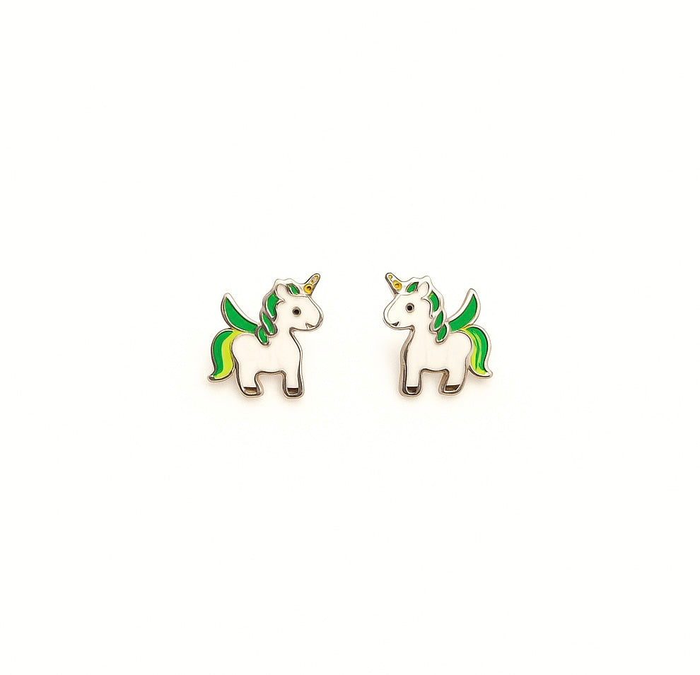 925 Sterling Silver Unicorn Kid’s Earrings