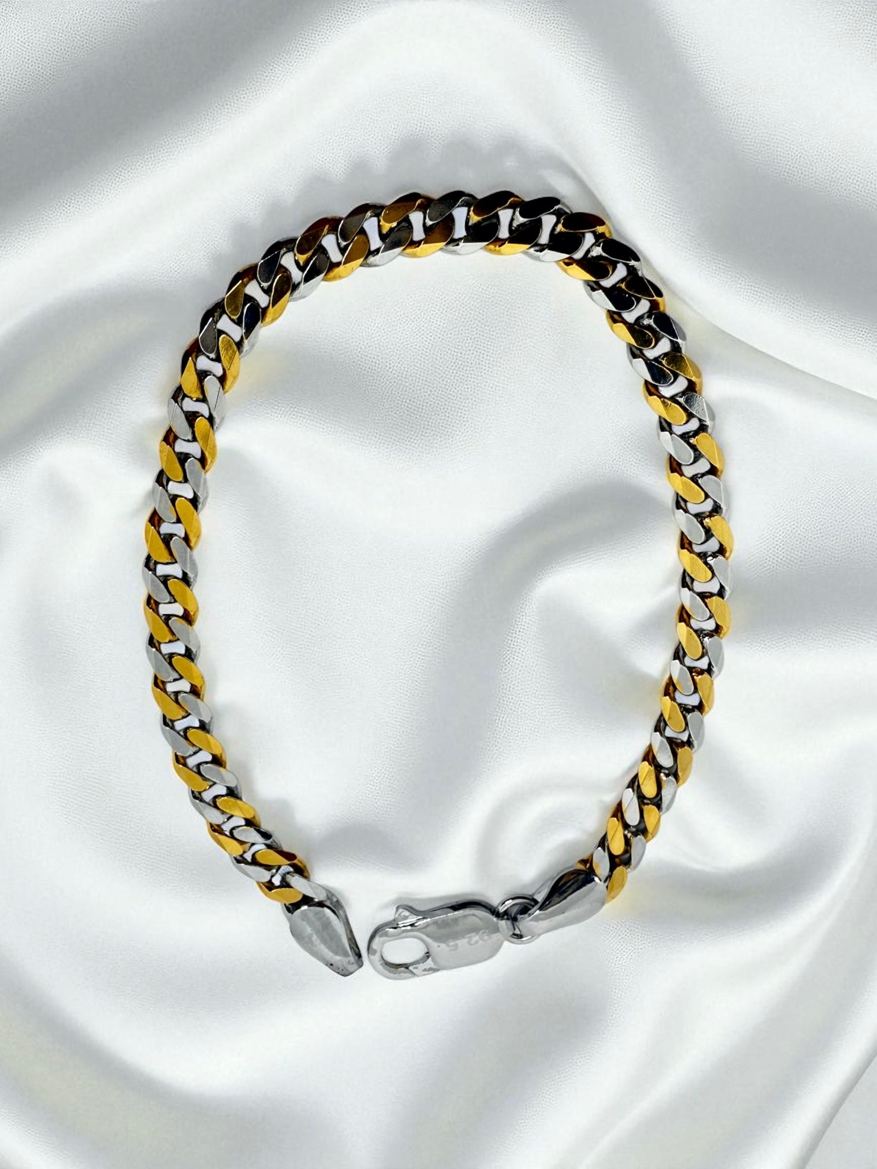 925 Sterling Silver Dual Tone Men’s Bracelet