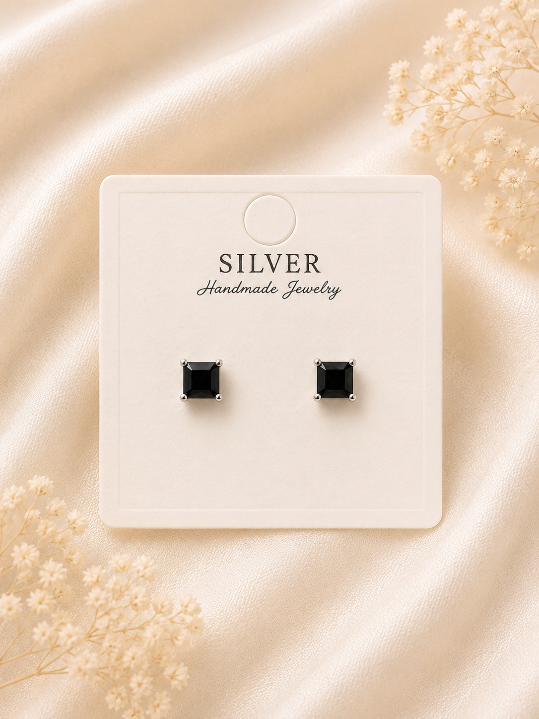 925 Sterling Silver Noir Dots Studs | Everyday Wear Earrings