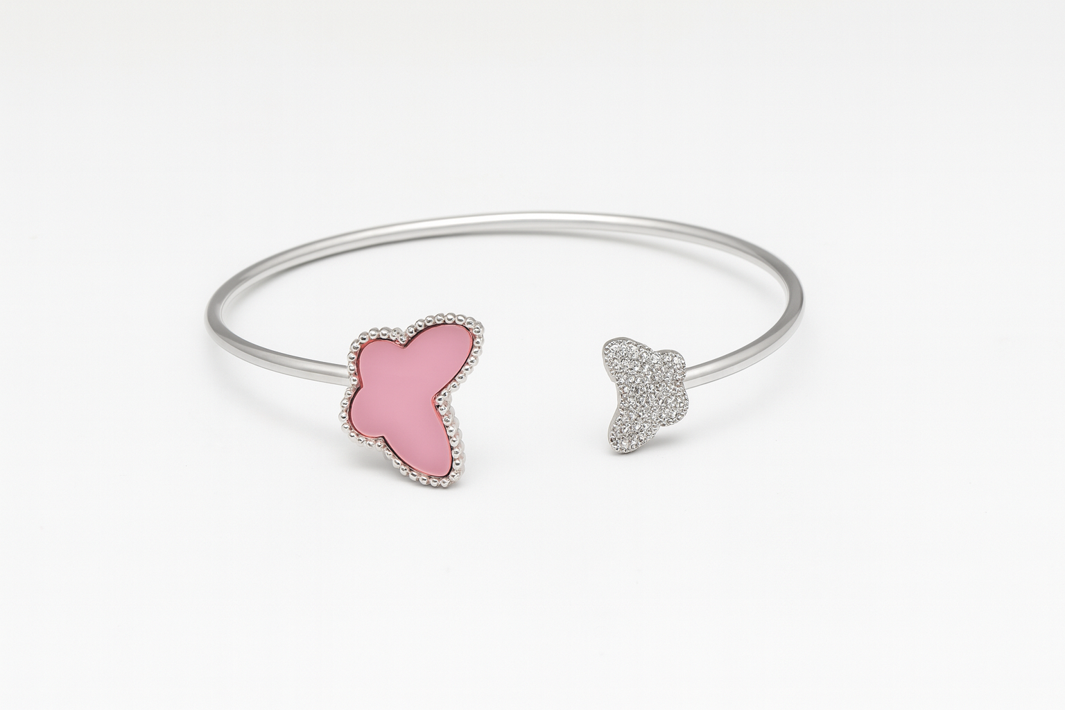 925 Sterling Silver Openable Butterfly Bangle Bracelet | For Her