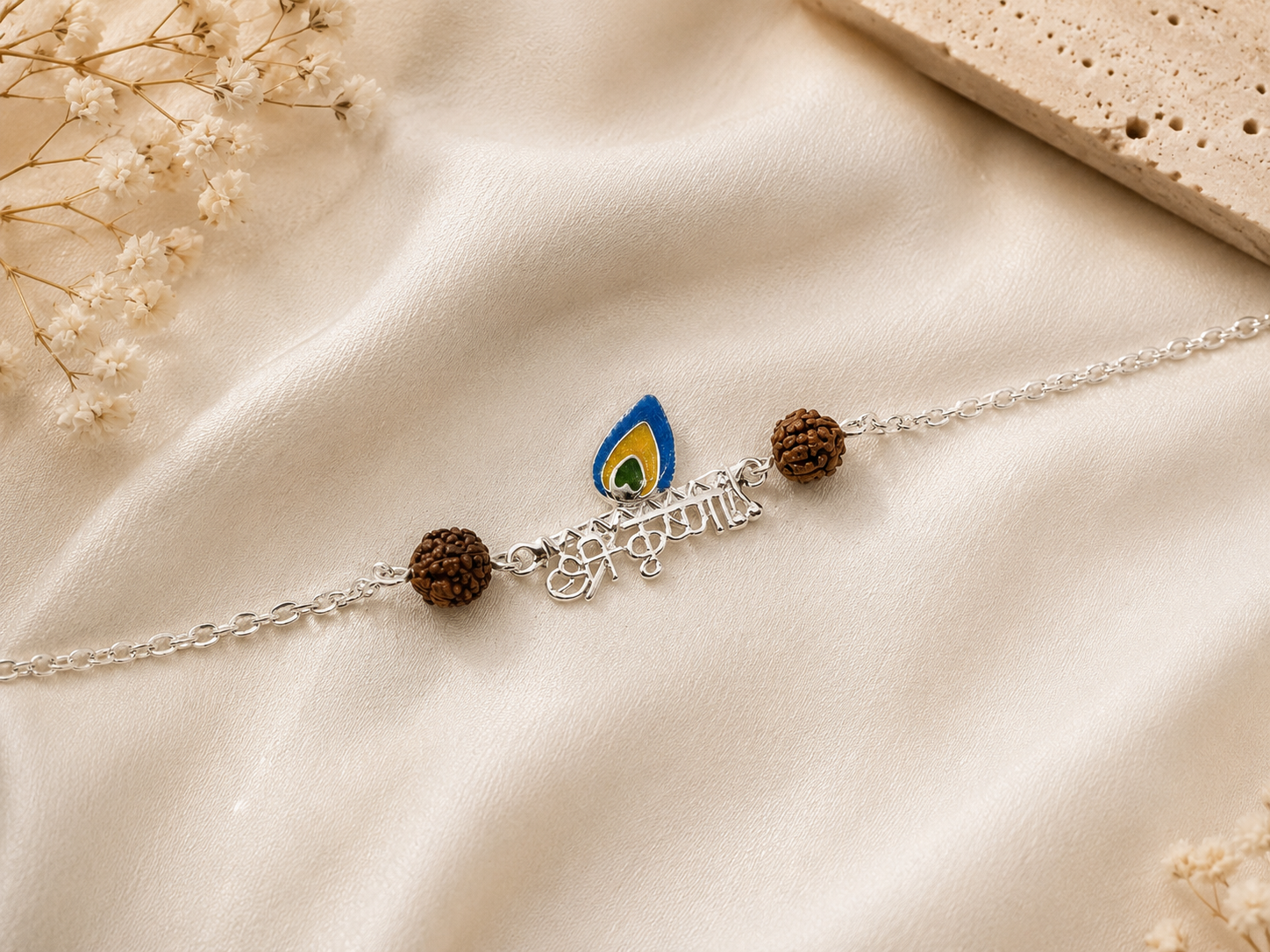 925 Sterling Silver Rakhi Bracelet | Krishna