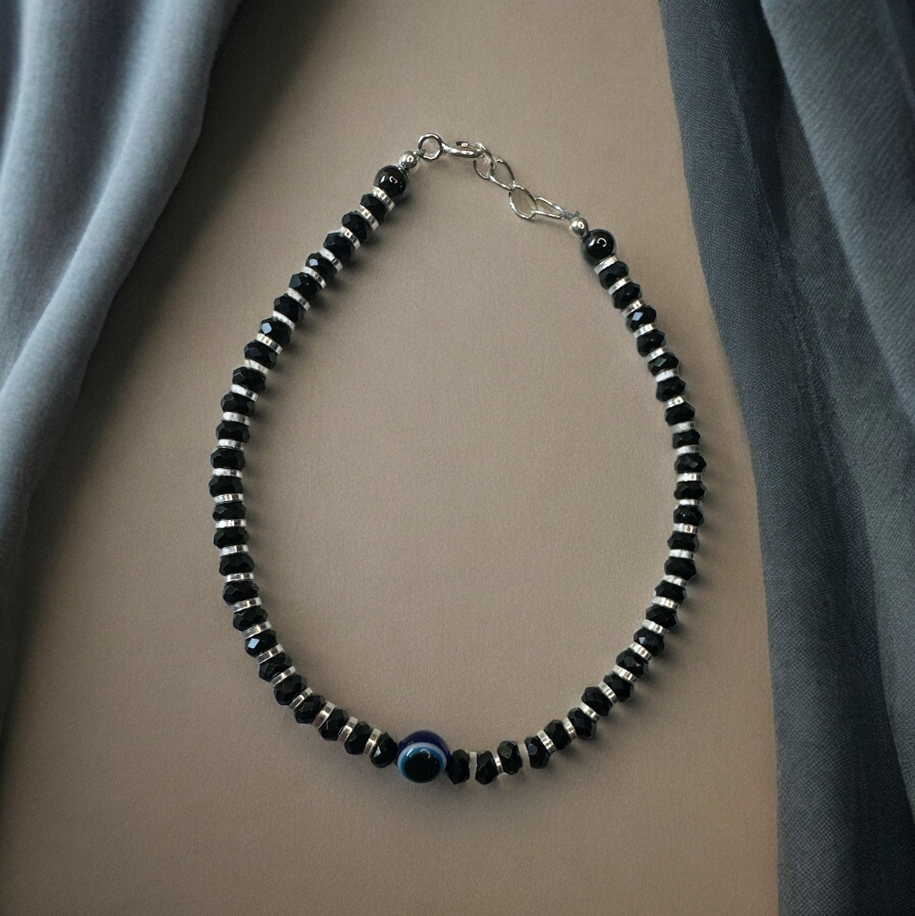 Classic Evil Eye Black Beads Nazariya | Hook Style