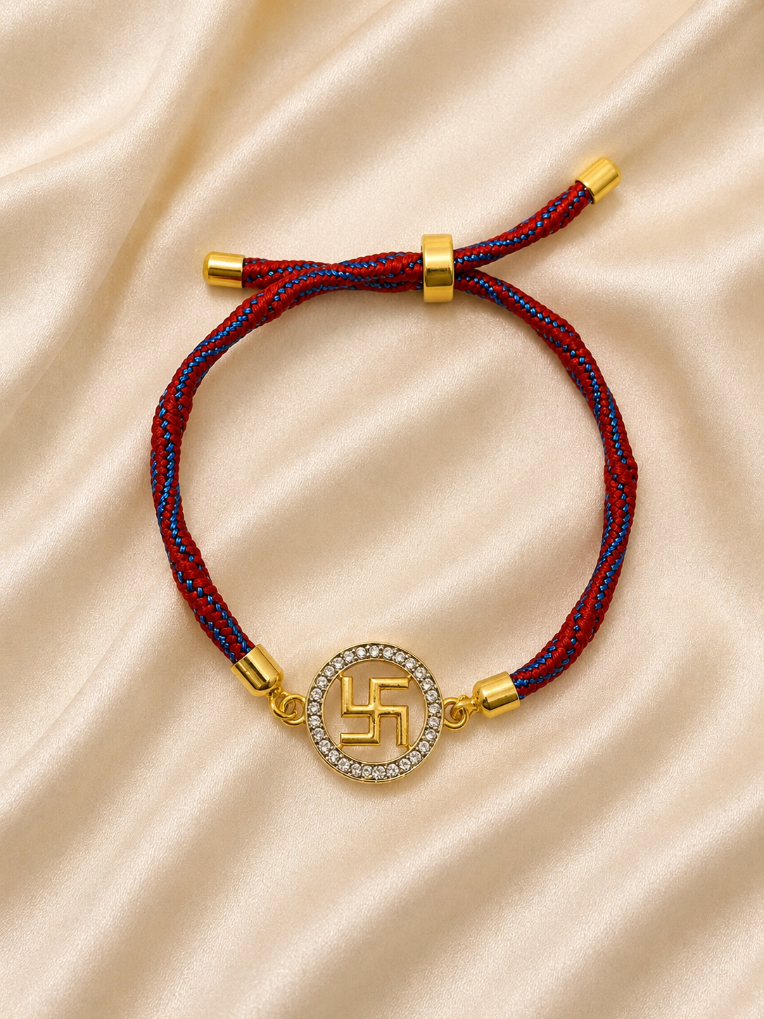 925 Sterling Silver Swastik Adjustable Rakhi