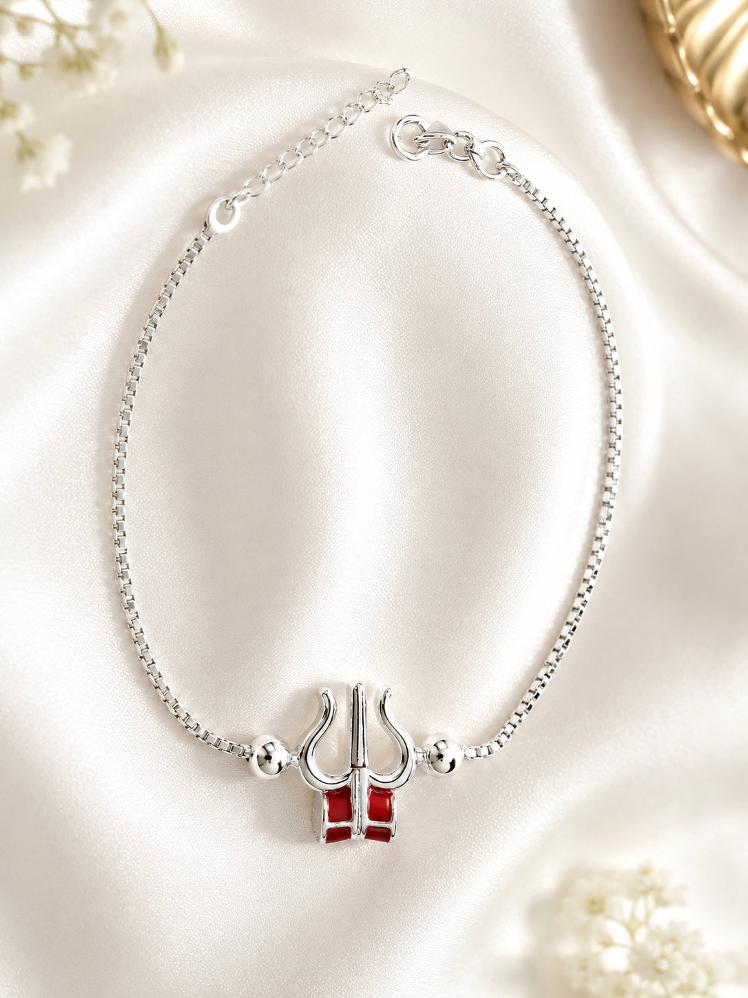 925 Sterling Silver Rakhi Bracelet | Trishool