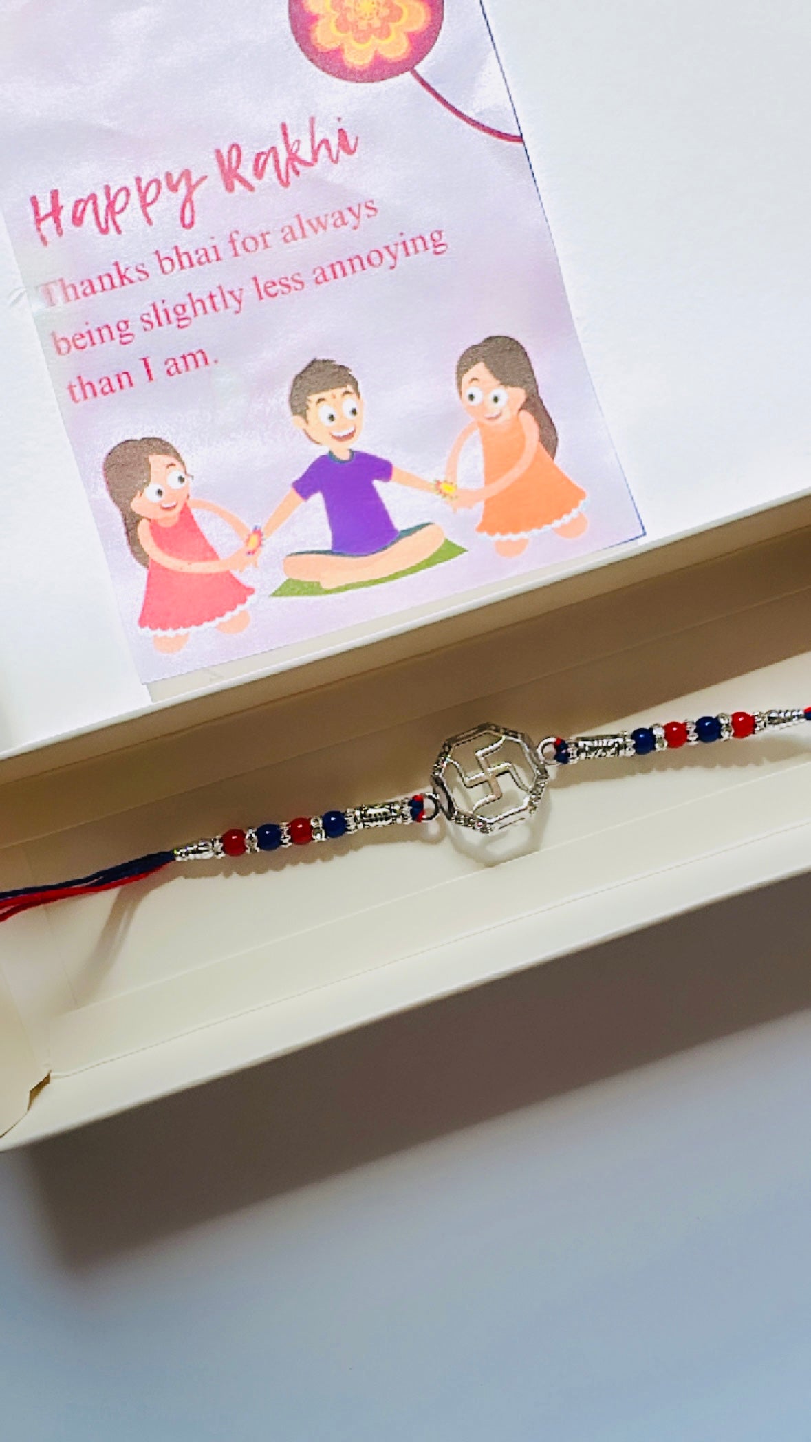 925 Sterling Silver Rakhi | Swastik