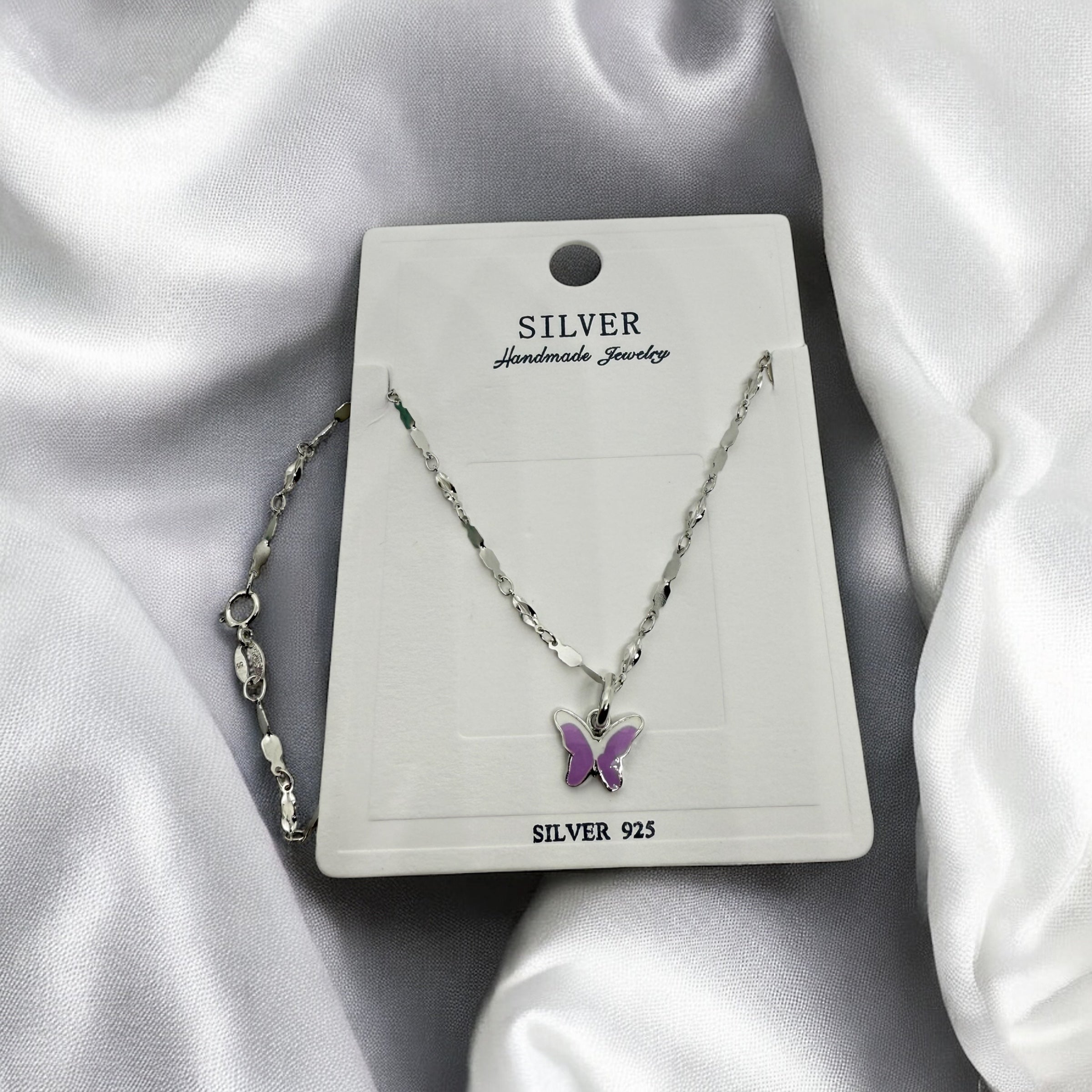 925 Sterling Silver Lilac Wings Pendant Neckpiece | For Women & Kids